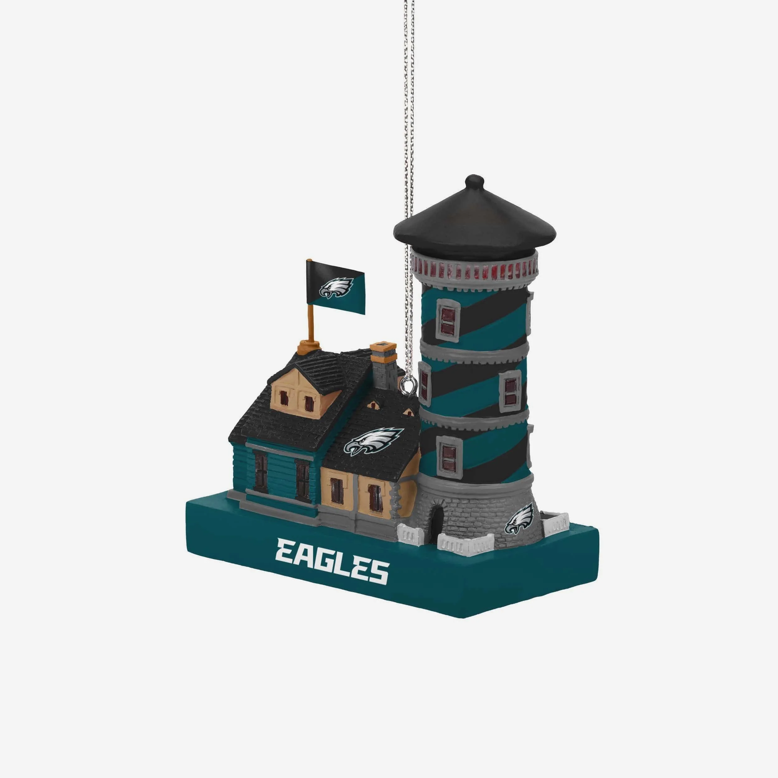 Philadelphia Eagles Light Up Resin Lighthouse Ornament - Image 2
