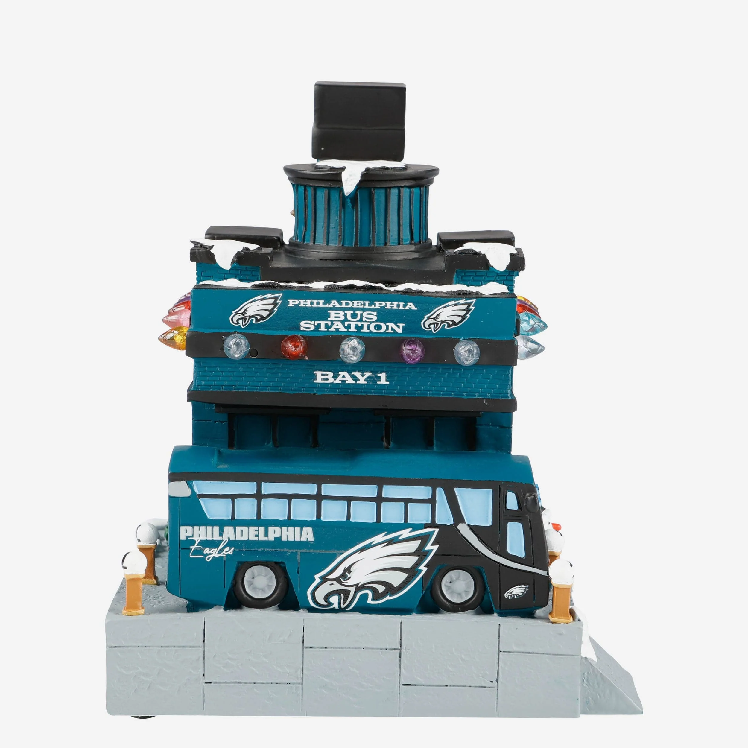 Philadelphia Eagles Light Up Resin Team Bus Station - Image 3