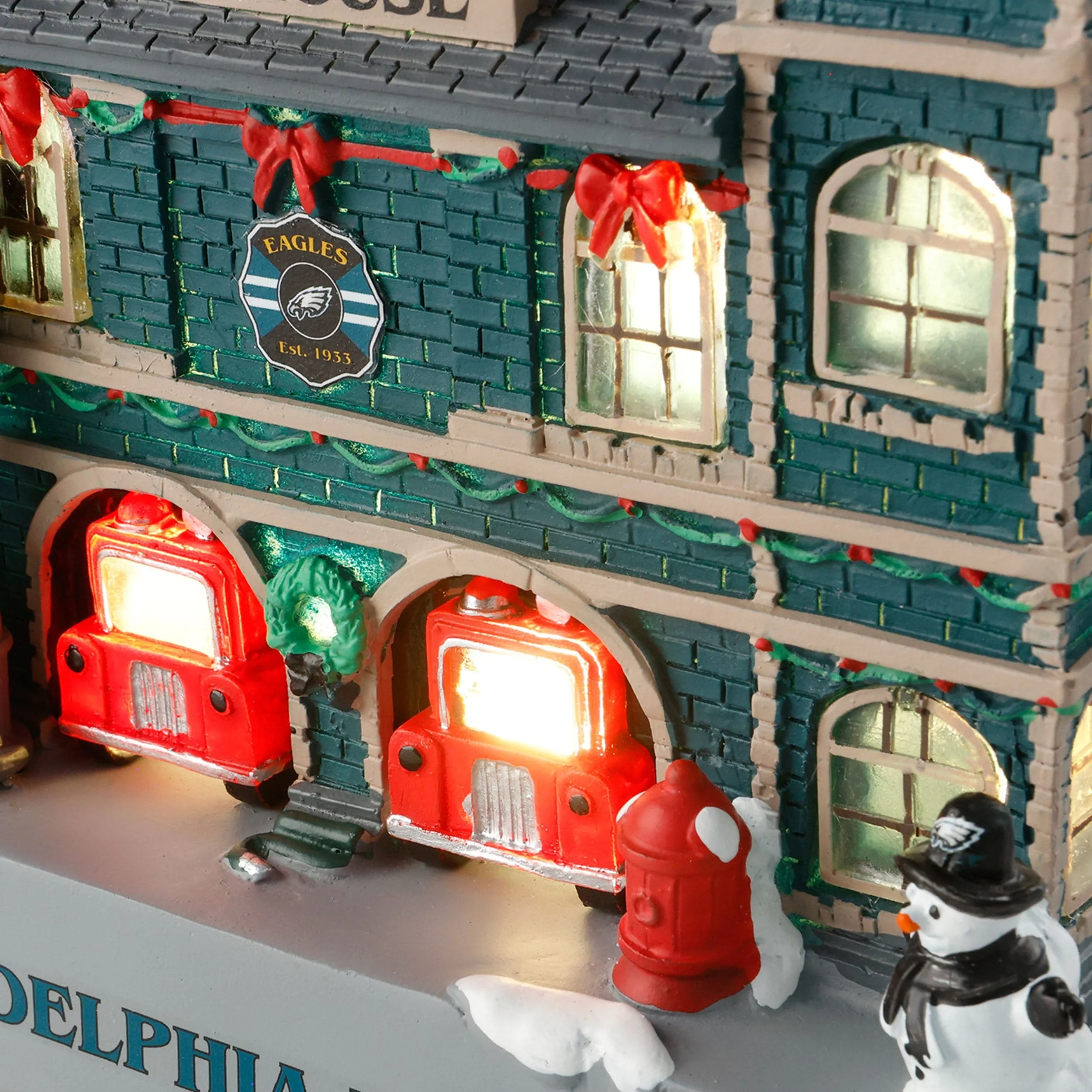 Philadelphia Eagles Light Up Resin Team Firehouse - Image 3