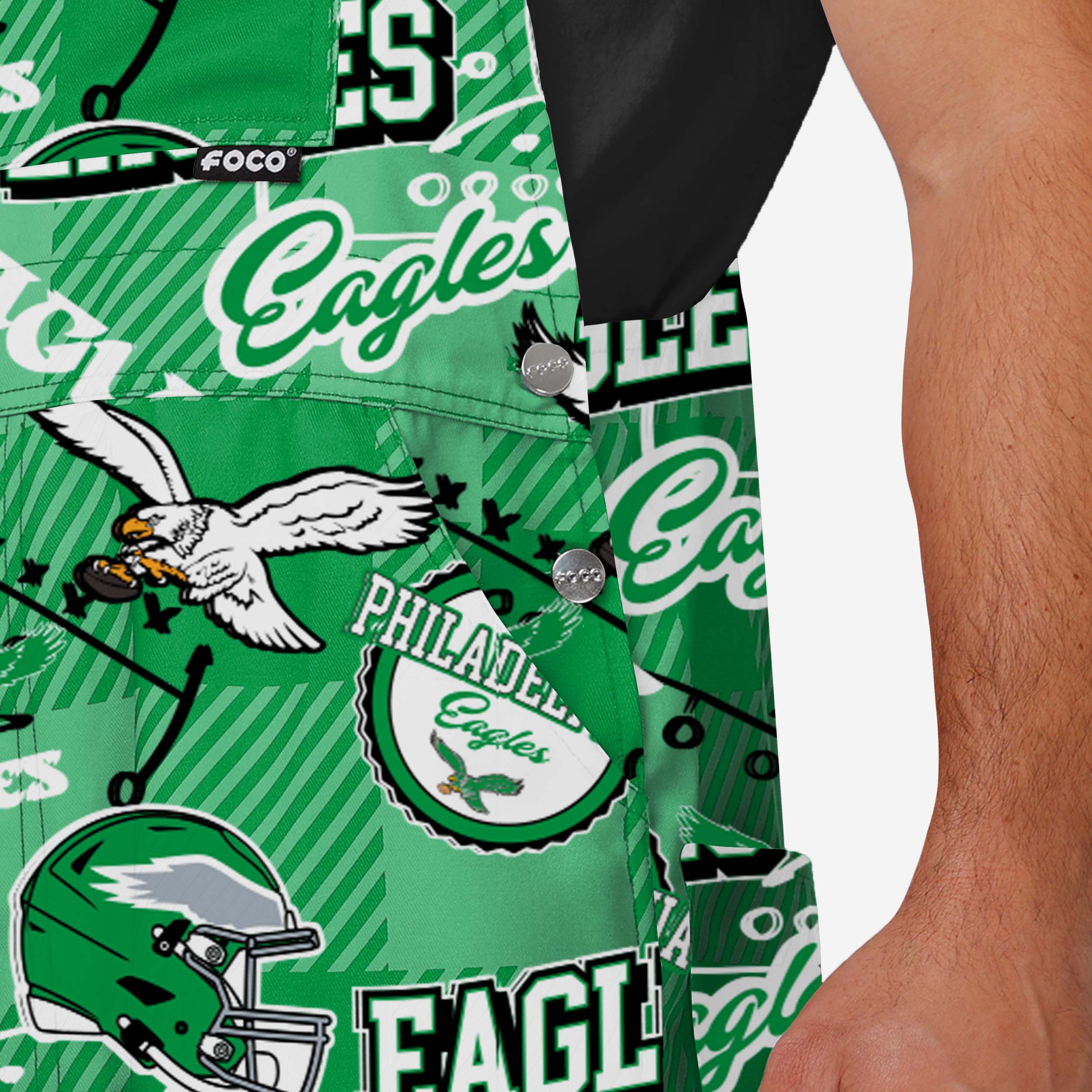 Philadelphia Eagles Mens Historic Print Bib Overalls - Image 5
