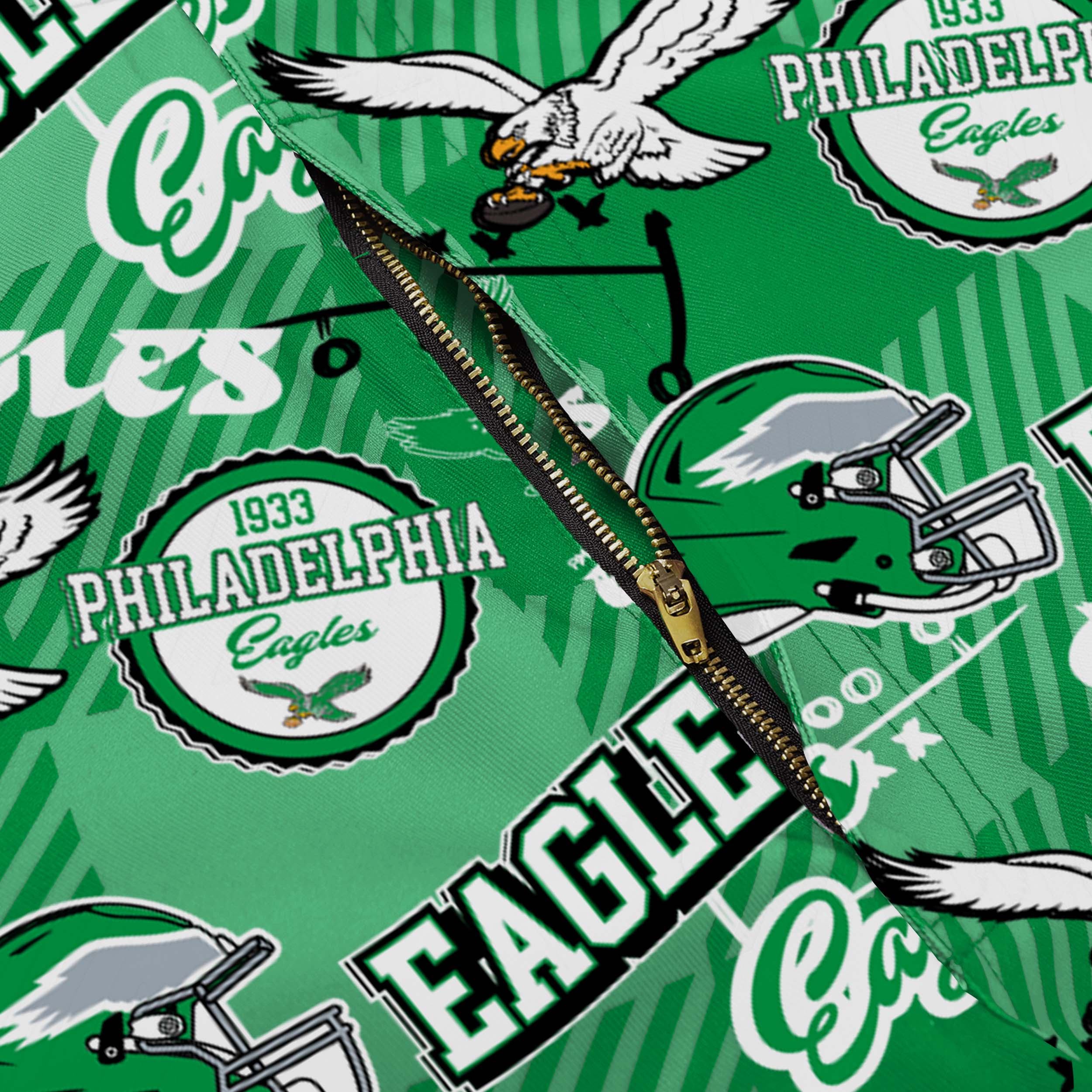 Philadelphia Eagles Mens Historic Print Bib Overalls - Image 6
