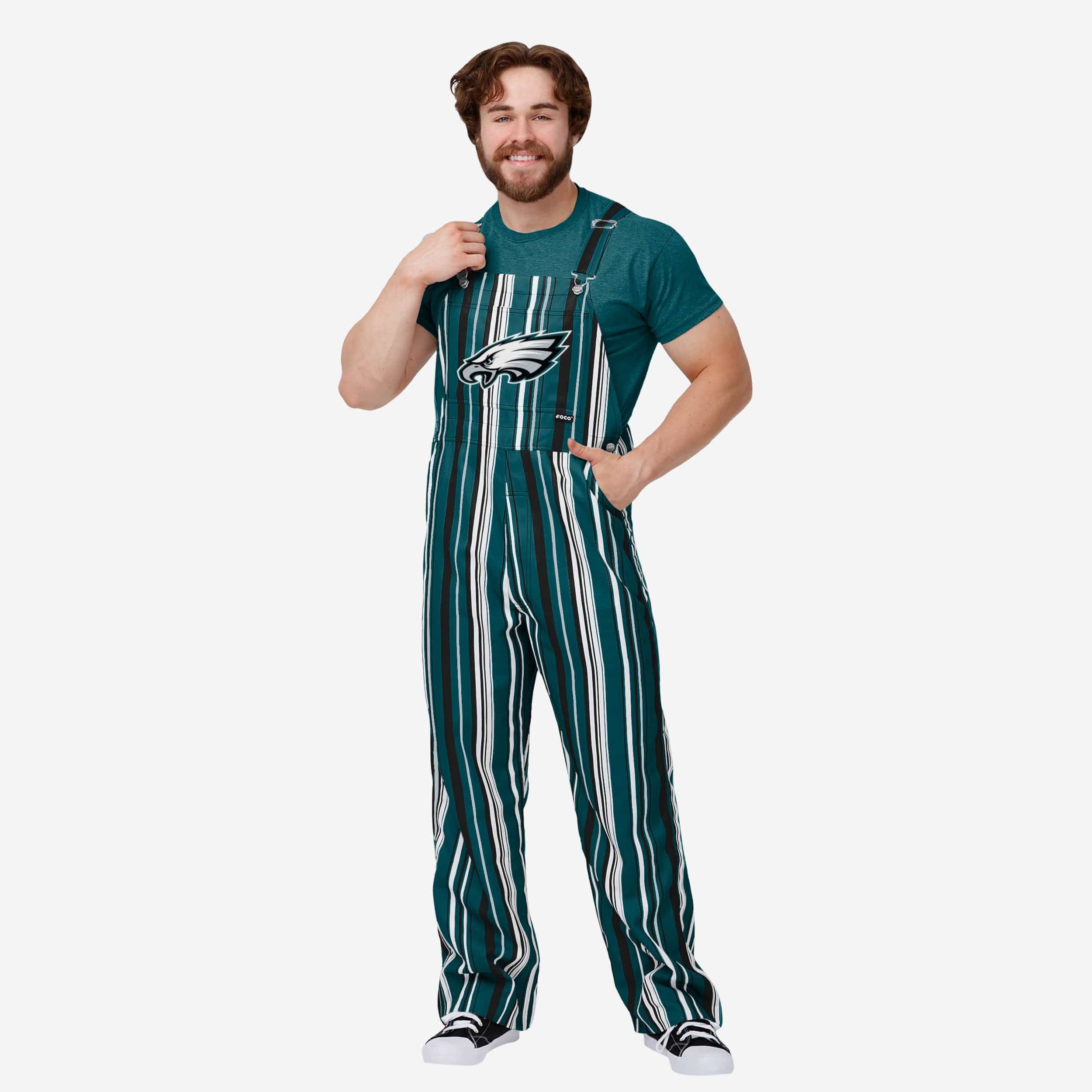 Philadelphia Eagles Mens Hyper Stripe Bib Overalls