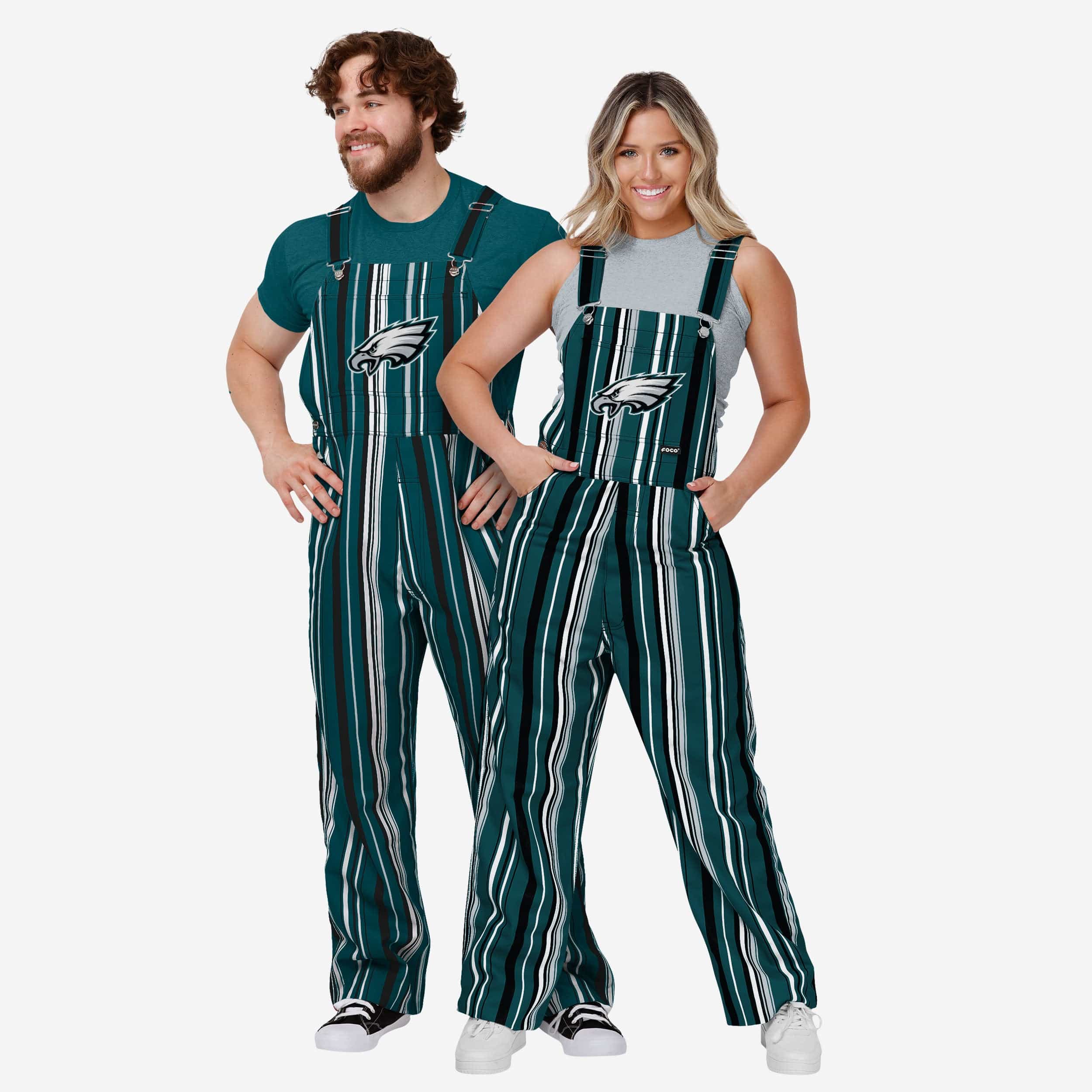 Philadelphia Eagles Mens Hyper Stripe Bib Overalls - Image 3