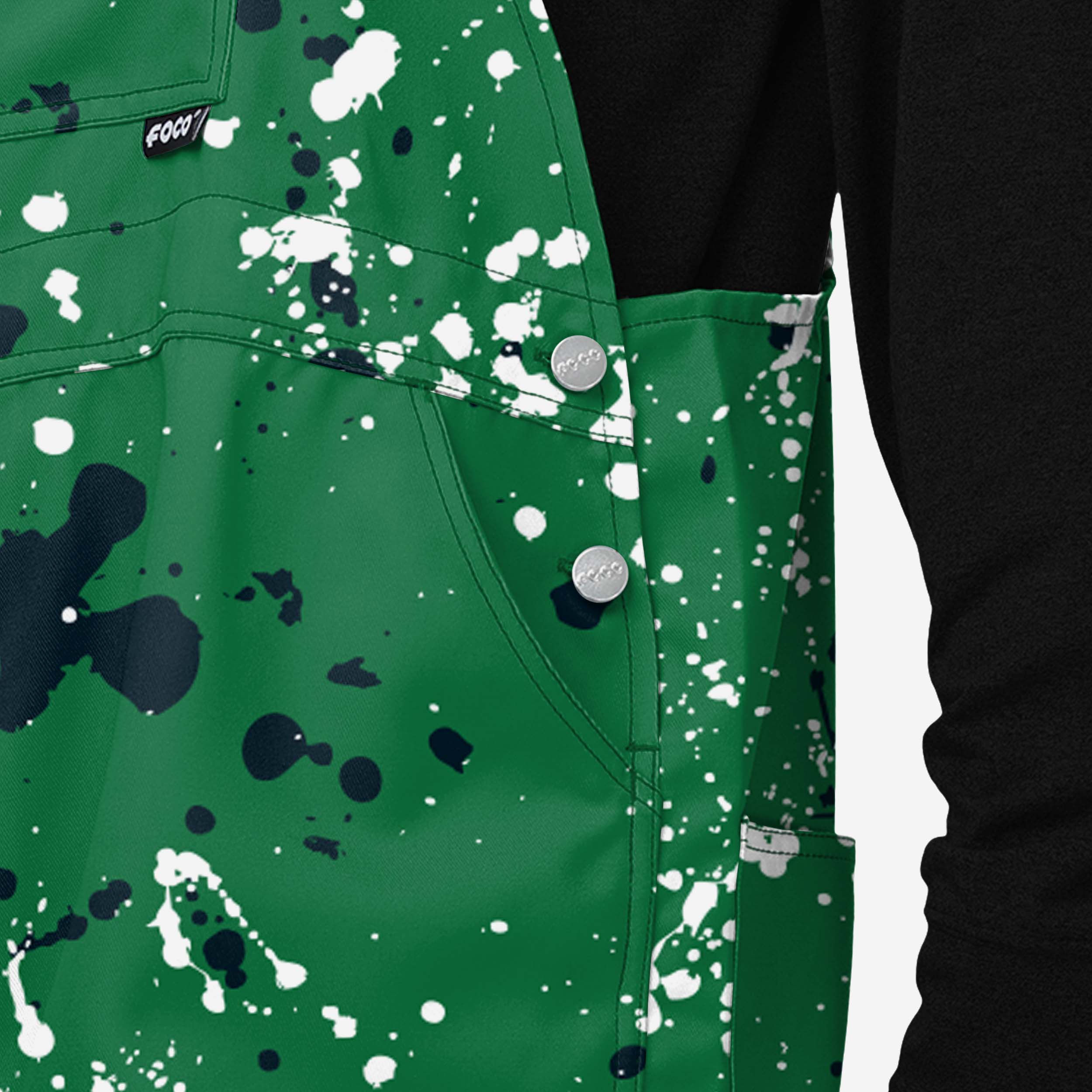 Philadelphia Eagles Mens Kelly Green Paint Splatter Bib Overalls - Image 5