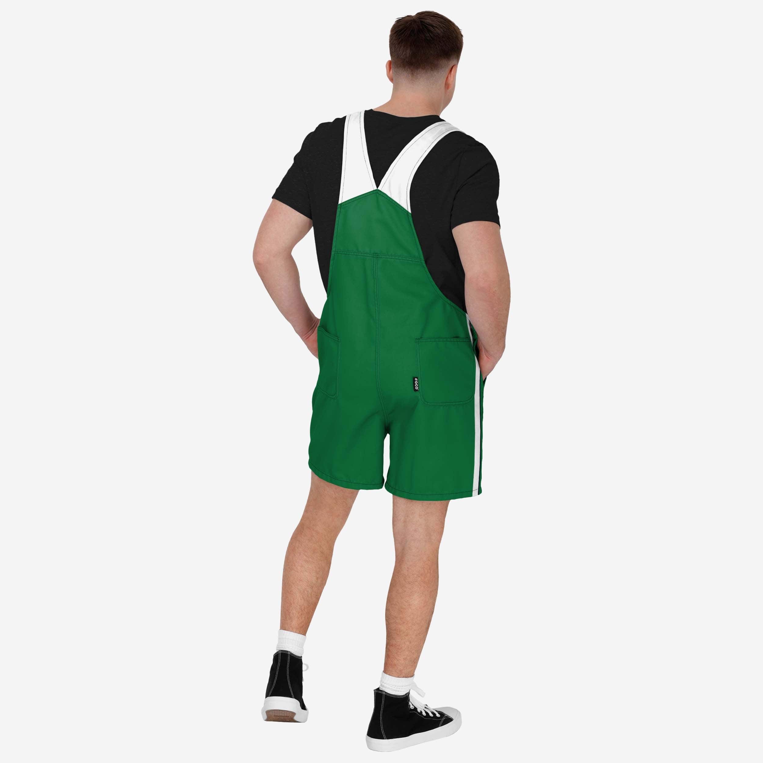 Philadelphia Eagles Mens Kelly Green Team Stripe Bib Shortalls - Image 2