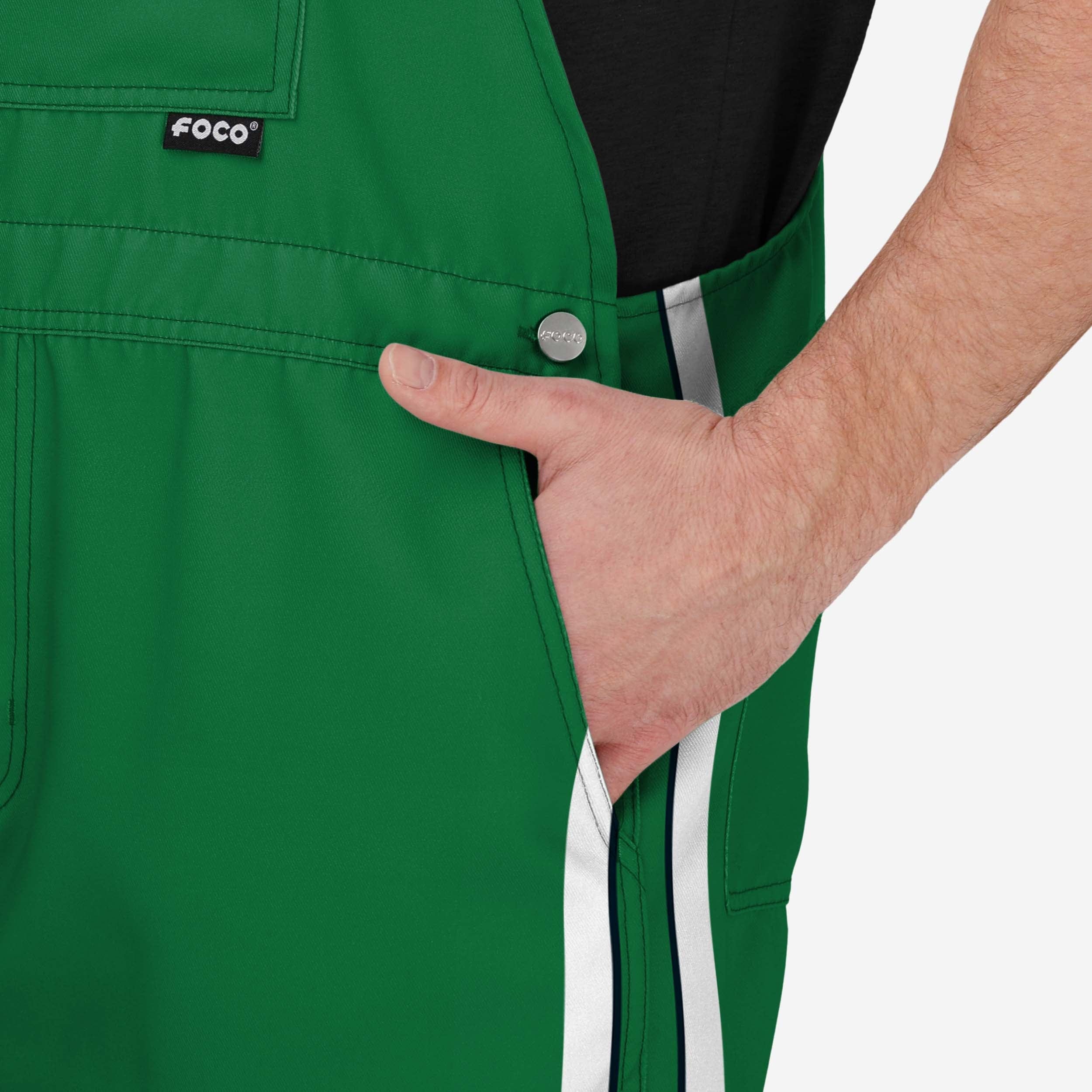 Philadelphia Eagles Mens Kelly Green Team Stripe Bib Shortalls - Image 5