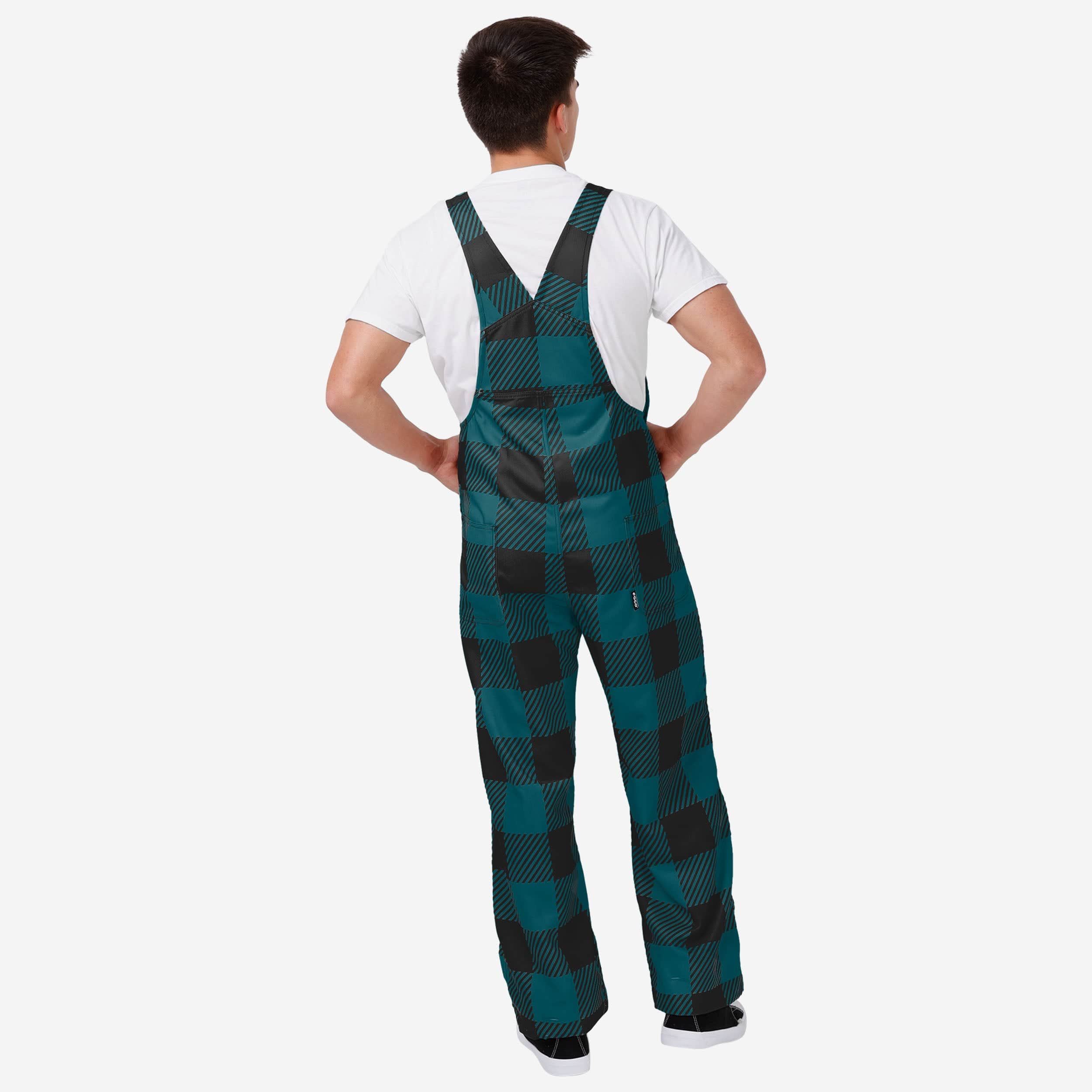 Philadelphia Eagles Mens Plaid Bib Overalls - Image 2