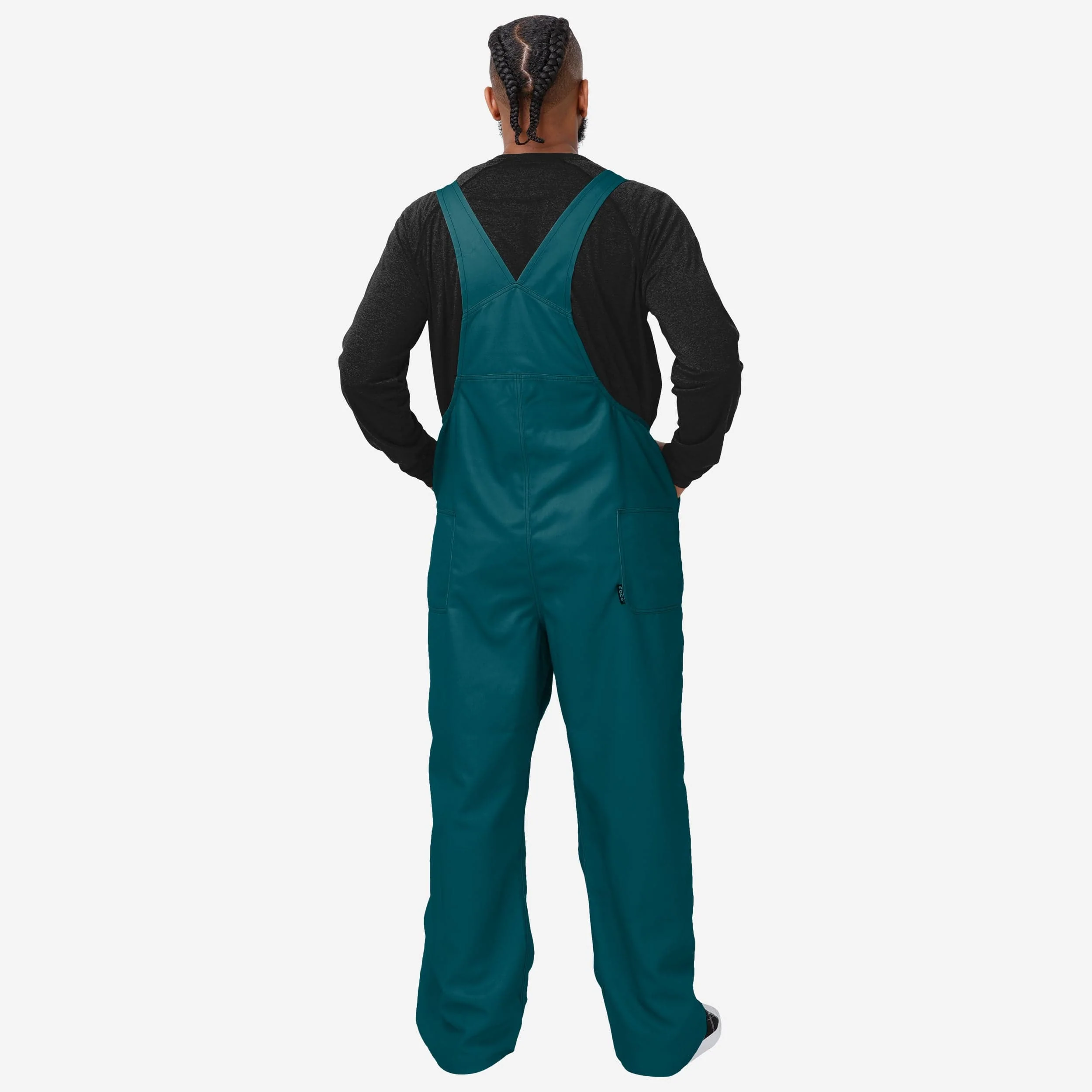 Philadelphia Eagles Mens Solid Wordmark Bib Overalls - Image 2