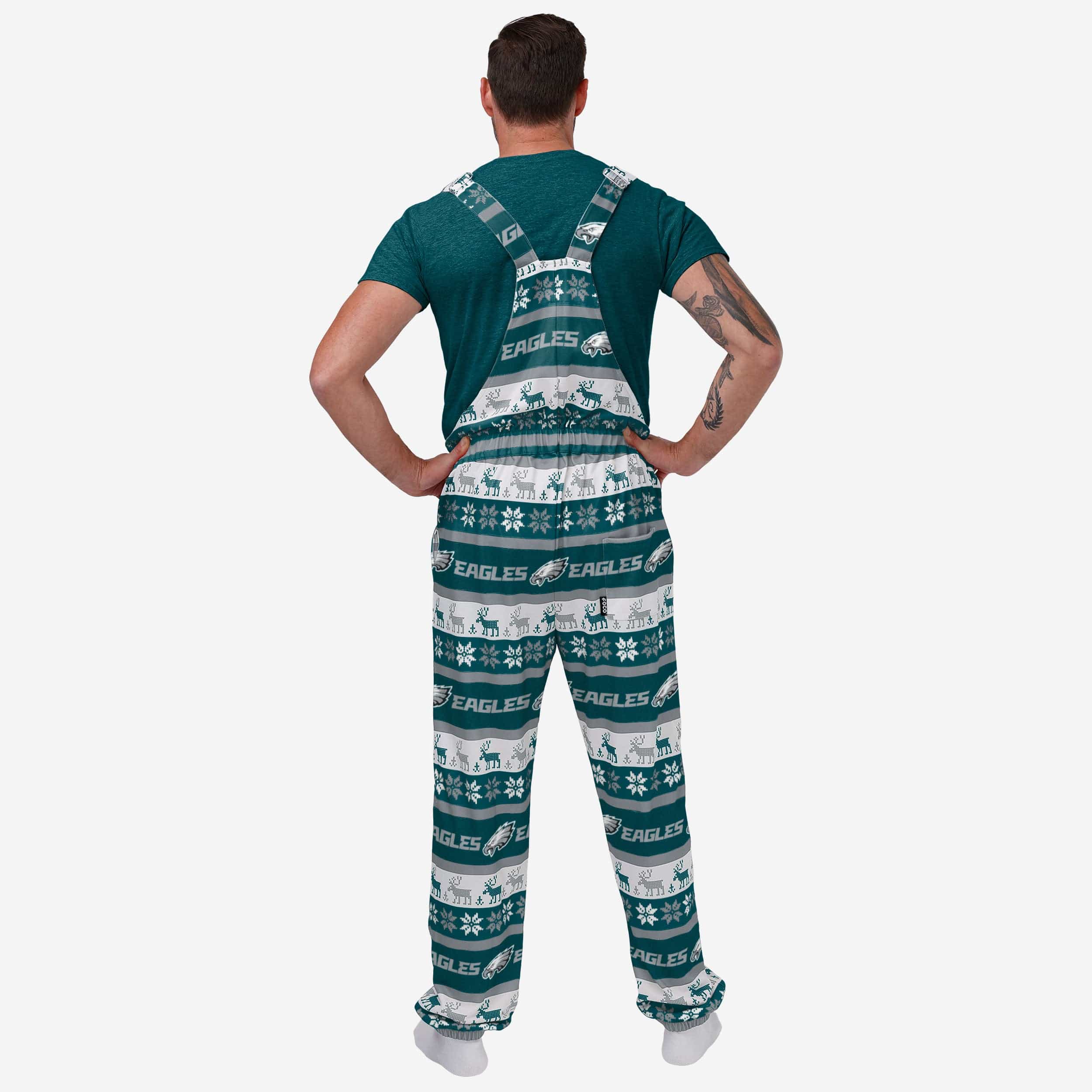 Philadelphia Eagles Mens Ugly Home Gating Bib Overalls - Image 2