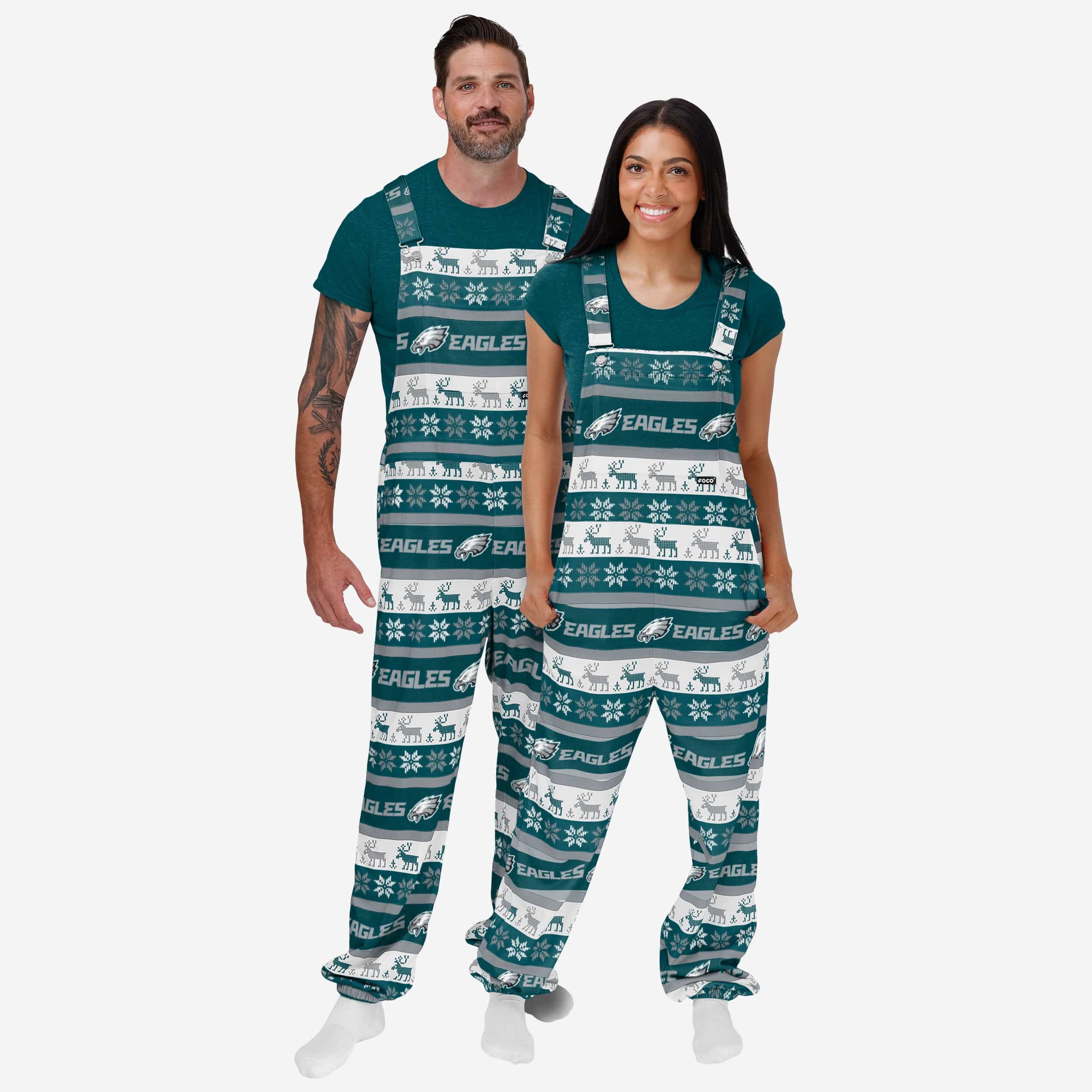 Philadelphia Eagles Mens Ugly Home Gating Bib Overalls - Image 3