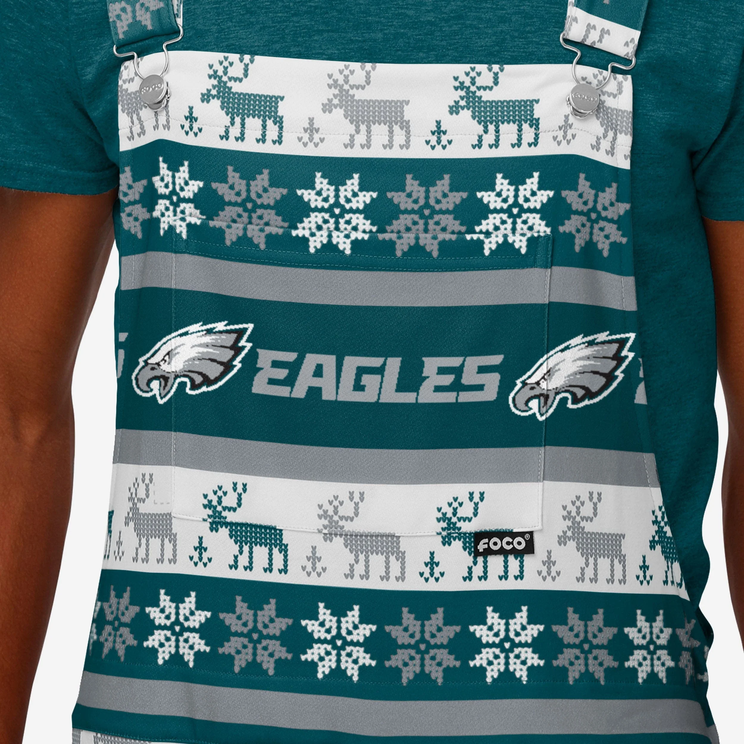 Philadelphia Eagles Mens Ugly Home Gating Bib Overalls - Image 4