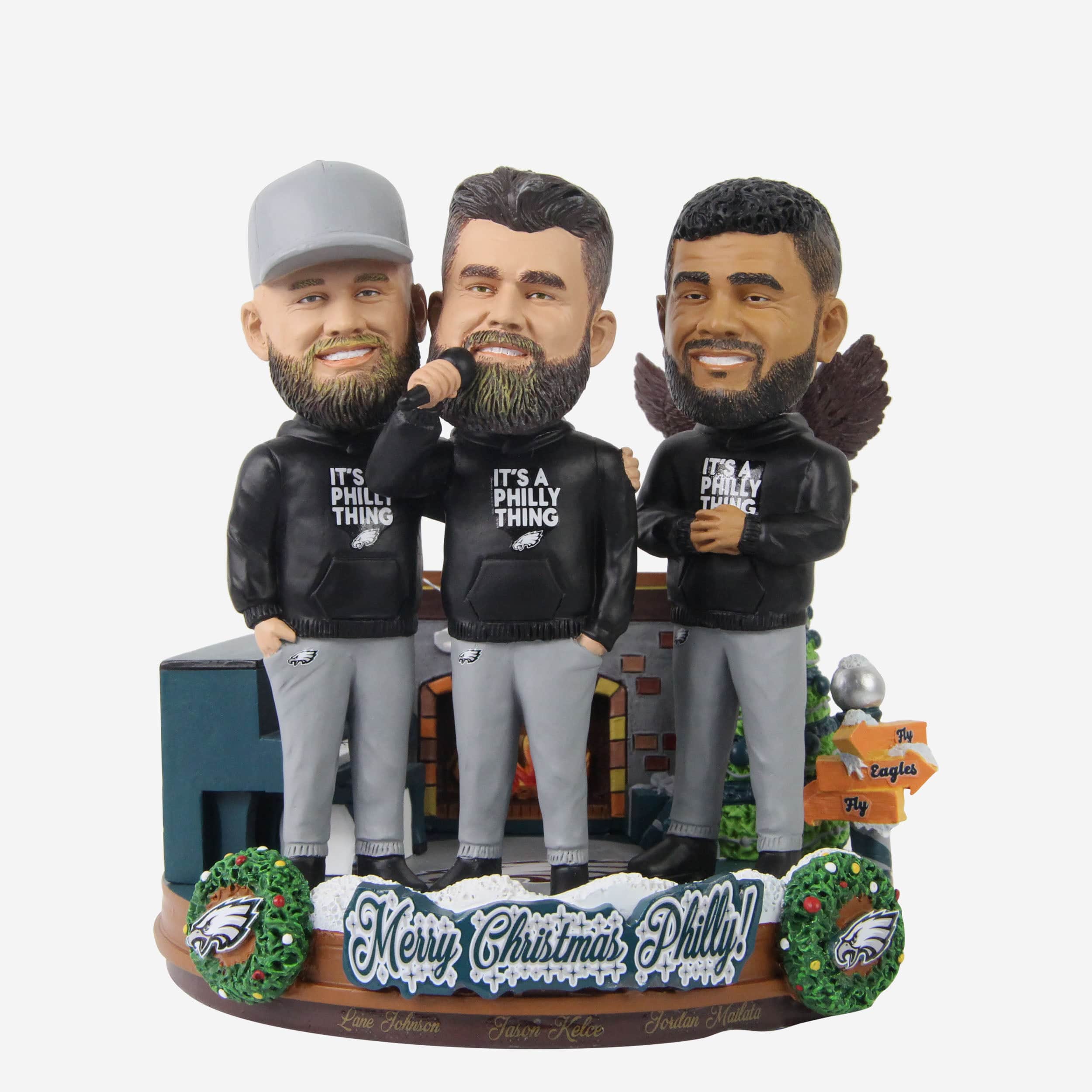 Philadelphia Eagles Merry Christmas Philly Mini Bobblehead Scene