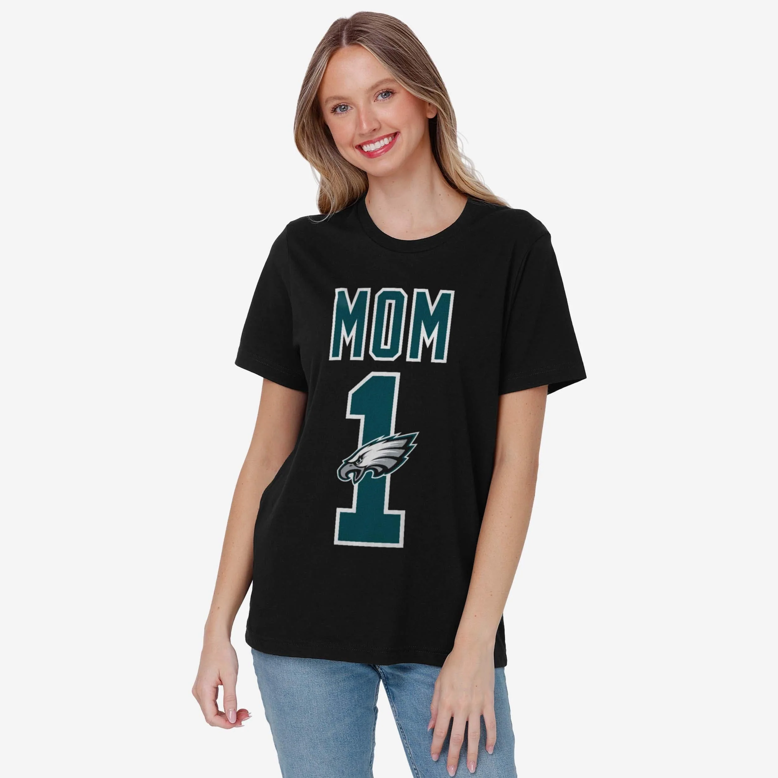 Philadelphia Eagles Number 1 Mom T-Shirt - Image 2