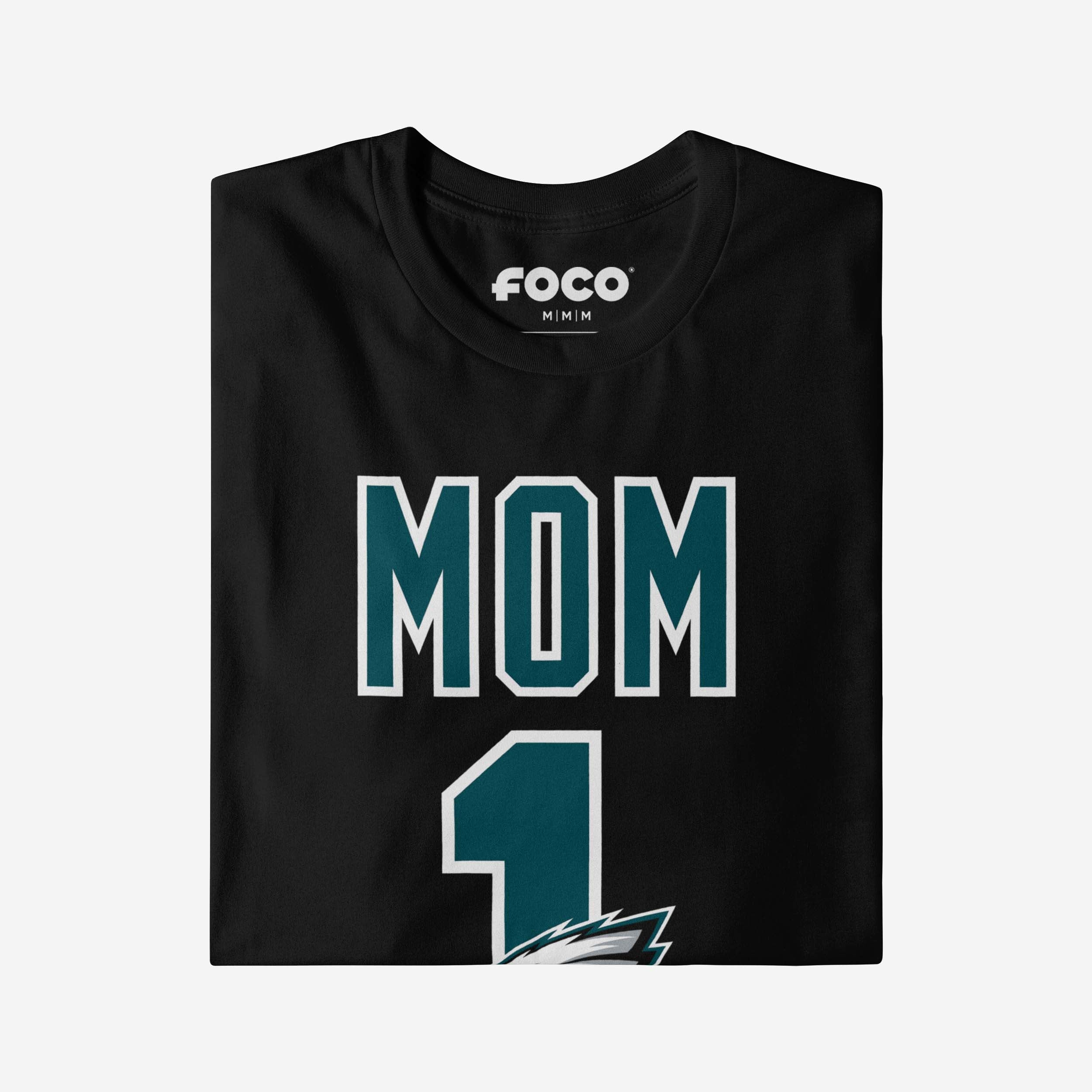 Philadelphia Eagles Number 1 Mom T-Shirt - Image 4