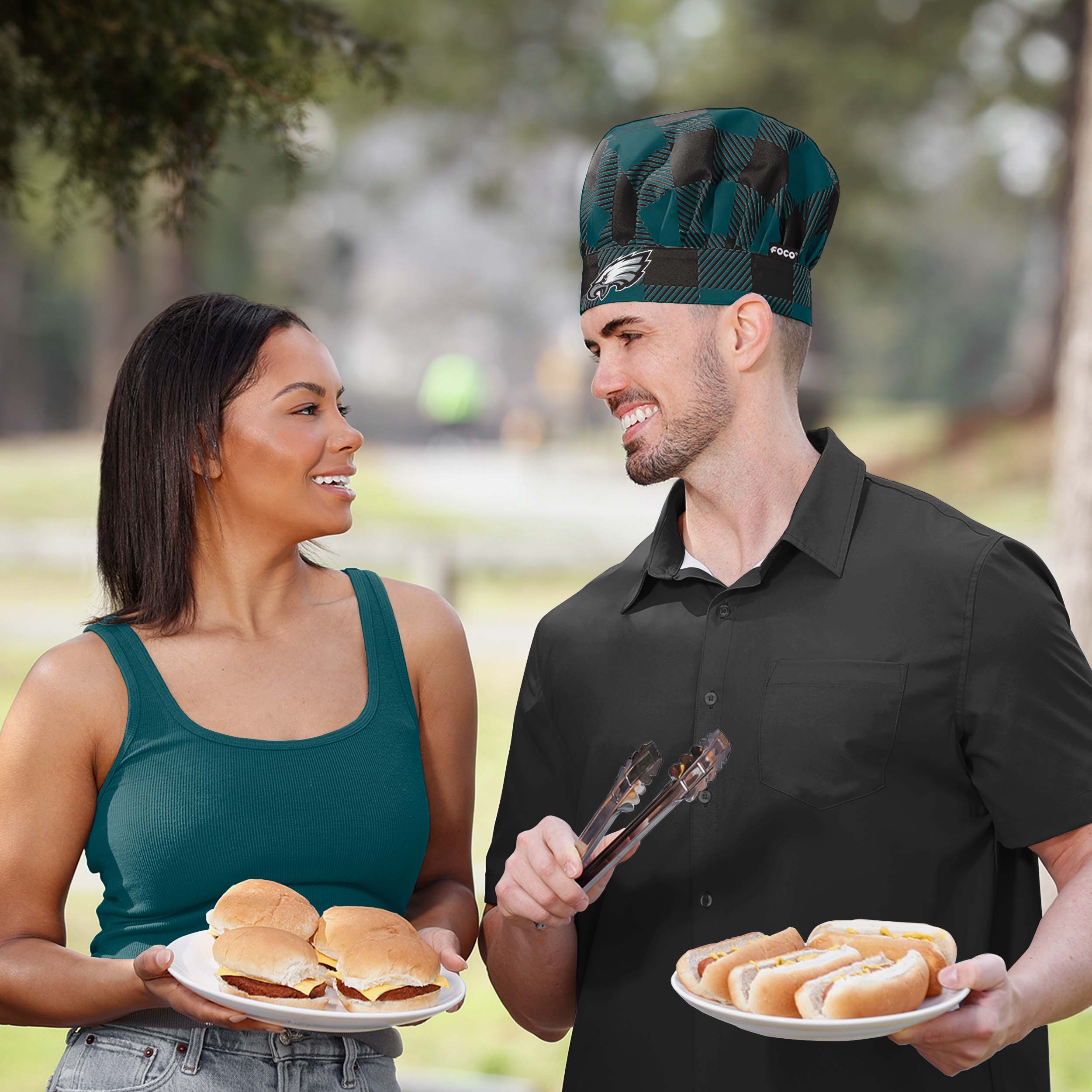 Philadelphia Eagles Plaid Chef Hat - Image 3