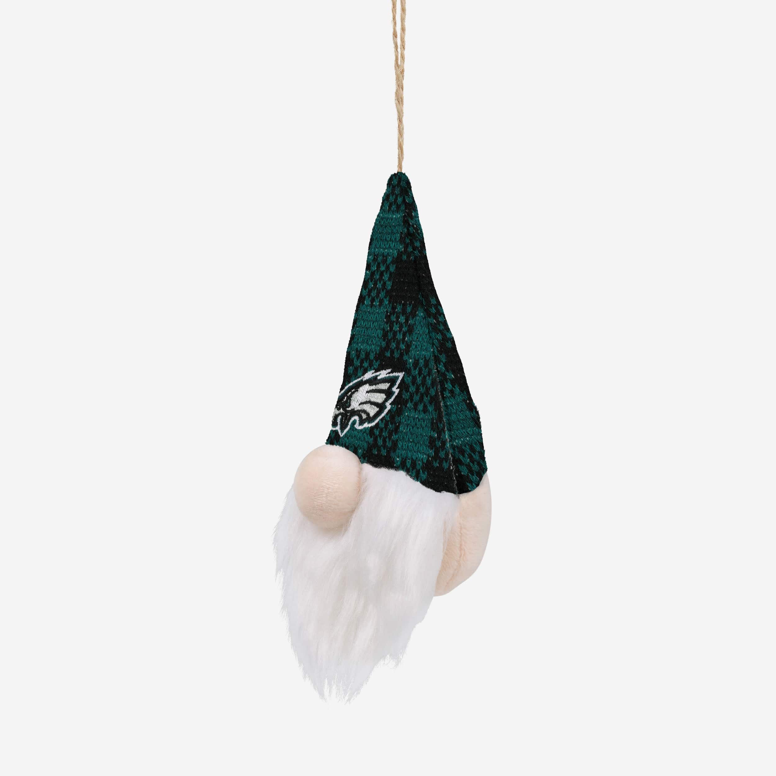 Philadelphia Eagles Plaid Hat Plush Gnome Ornament - Image 2