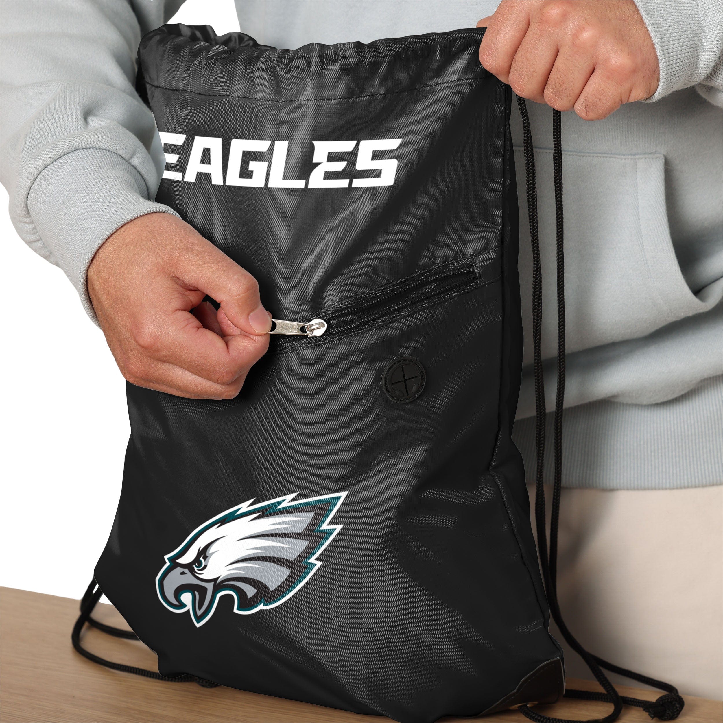Philadelphia Eagles Pocket Drawstring Backpack - Image 4