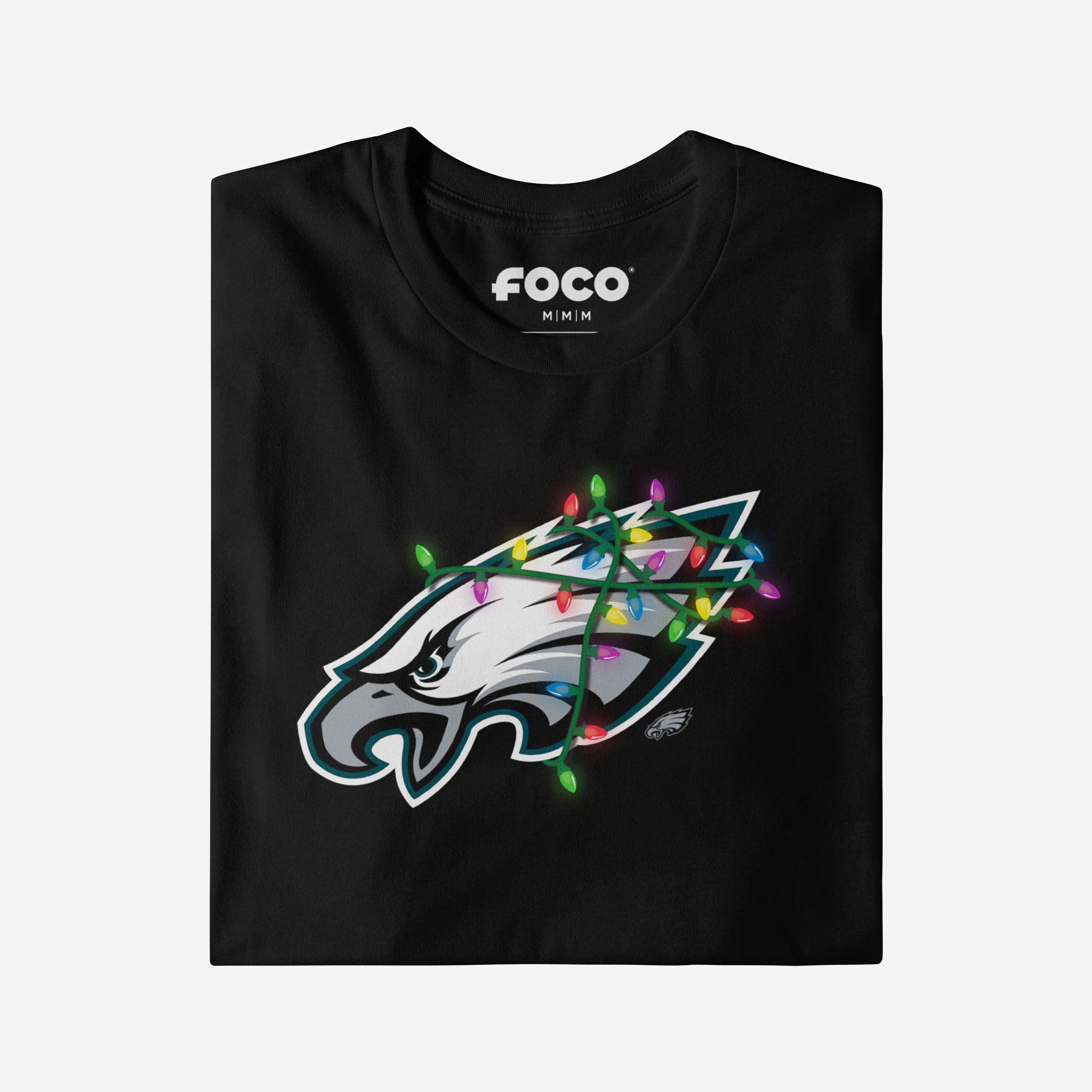 Philadelphia Eagles Primary Logo Holiday Lights T-Shirt - Image 4
