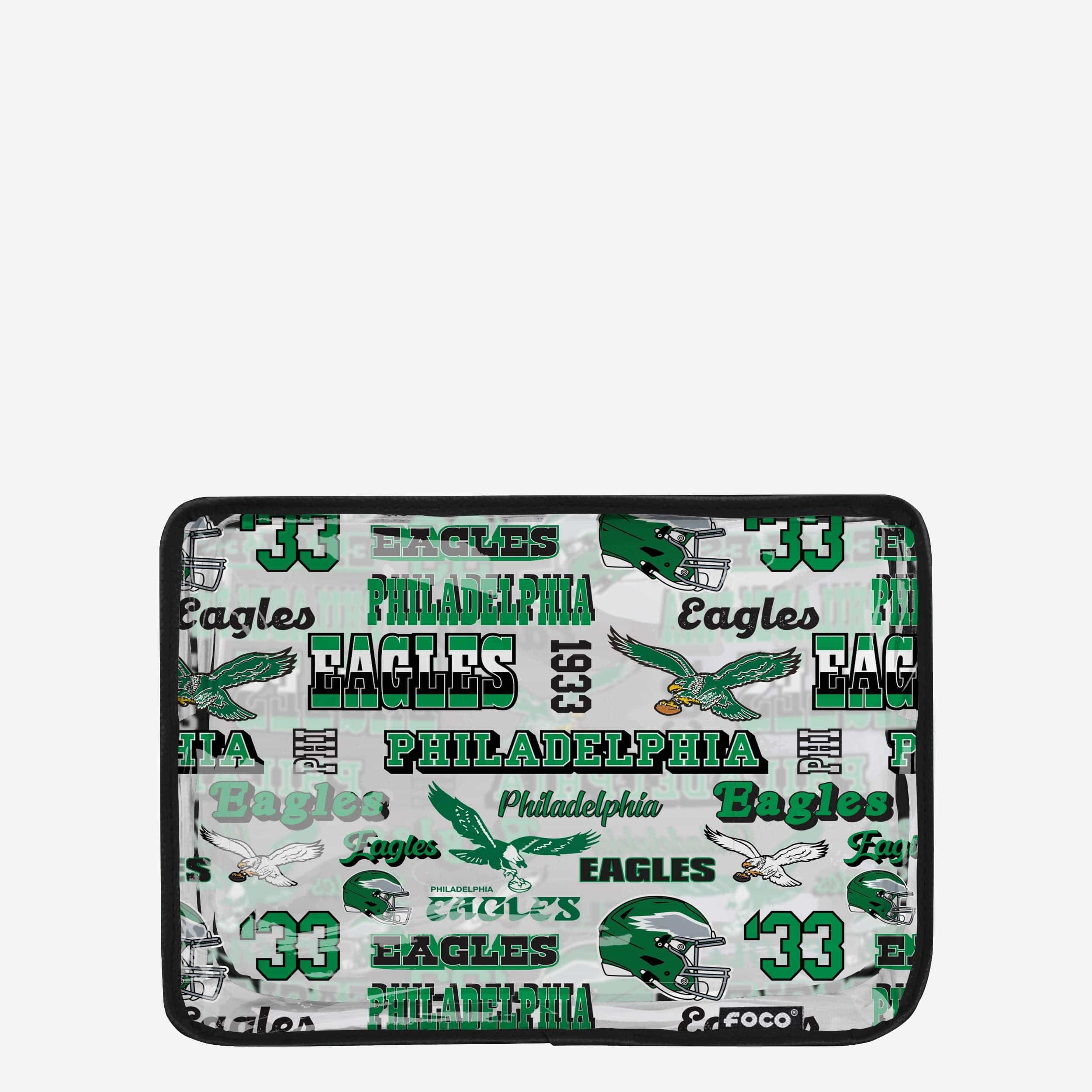 Philadelphia Eagles Repeat Retro Print Clear Cosmetic Bag - Image 3