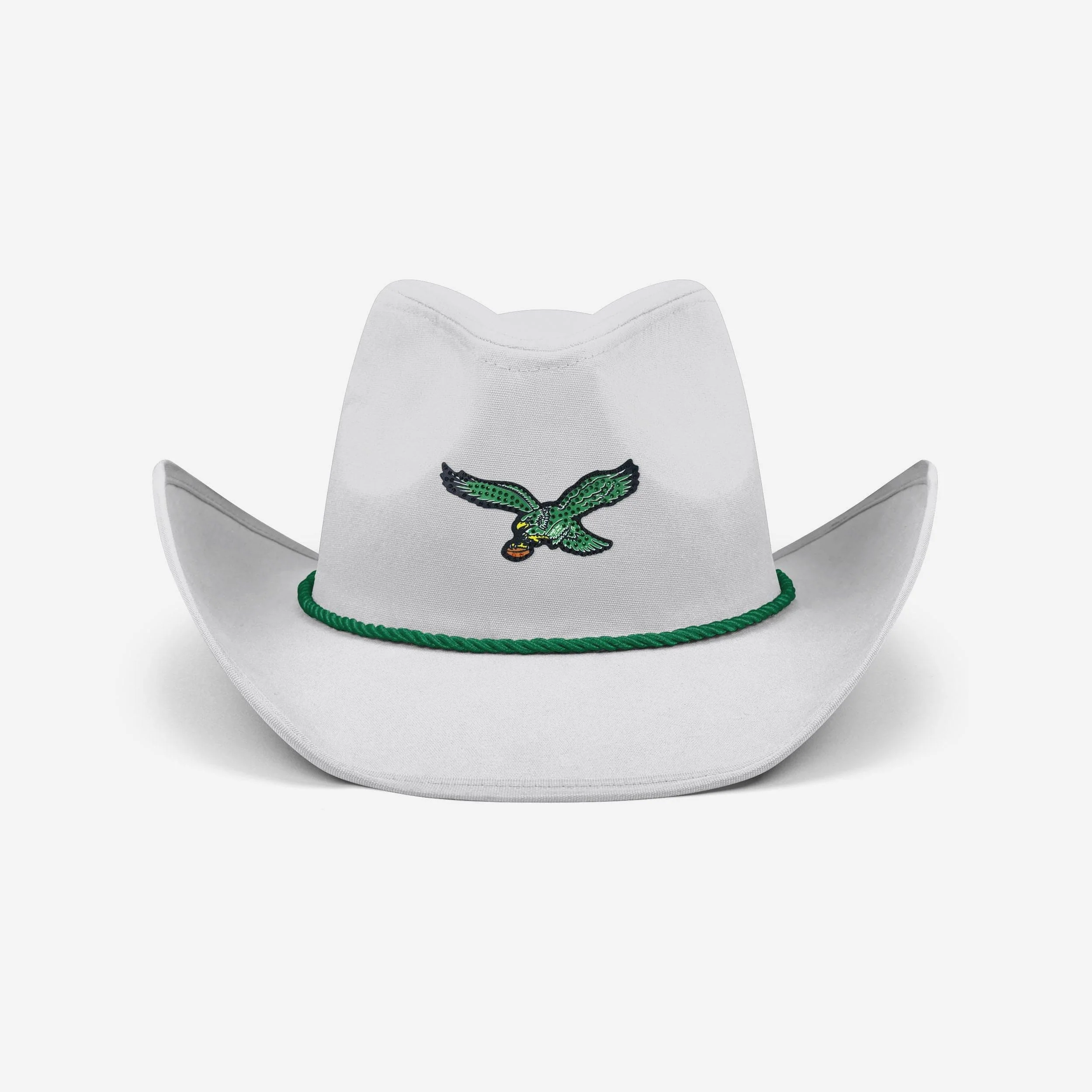 Philadelphia Eagles Retro White Rhinestone Logo Cowboy Hat - Image 3