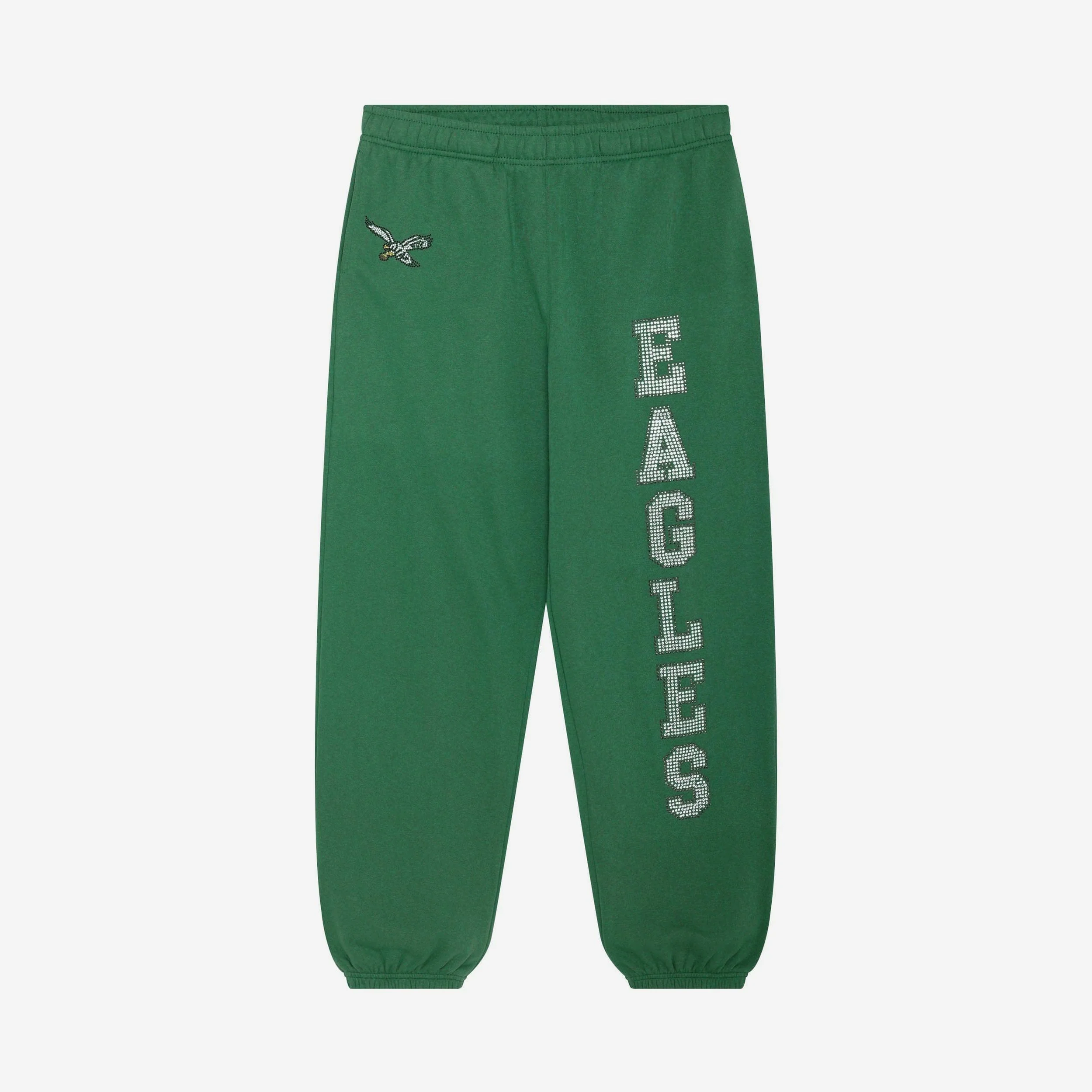 Philadelphia Eagles Retro Womens Big Wordmark Rhinestone Sweatpants - Image 6