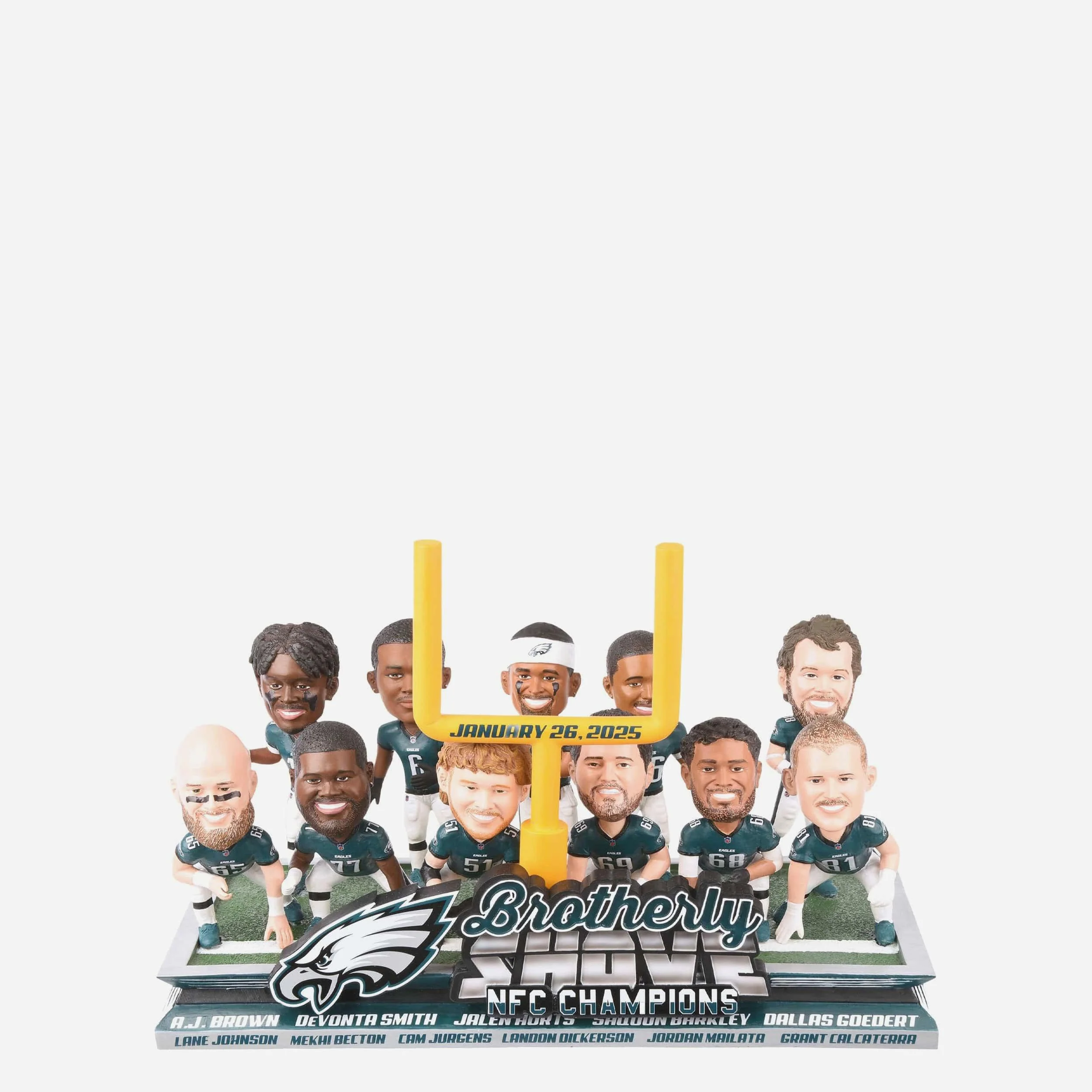 Philadelphia Eagles Super Bowl LIX-Bound Brotherly Shove Mini Bobblehead Scene