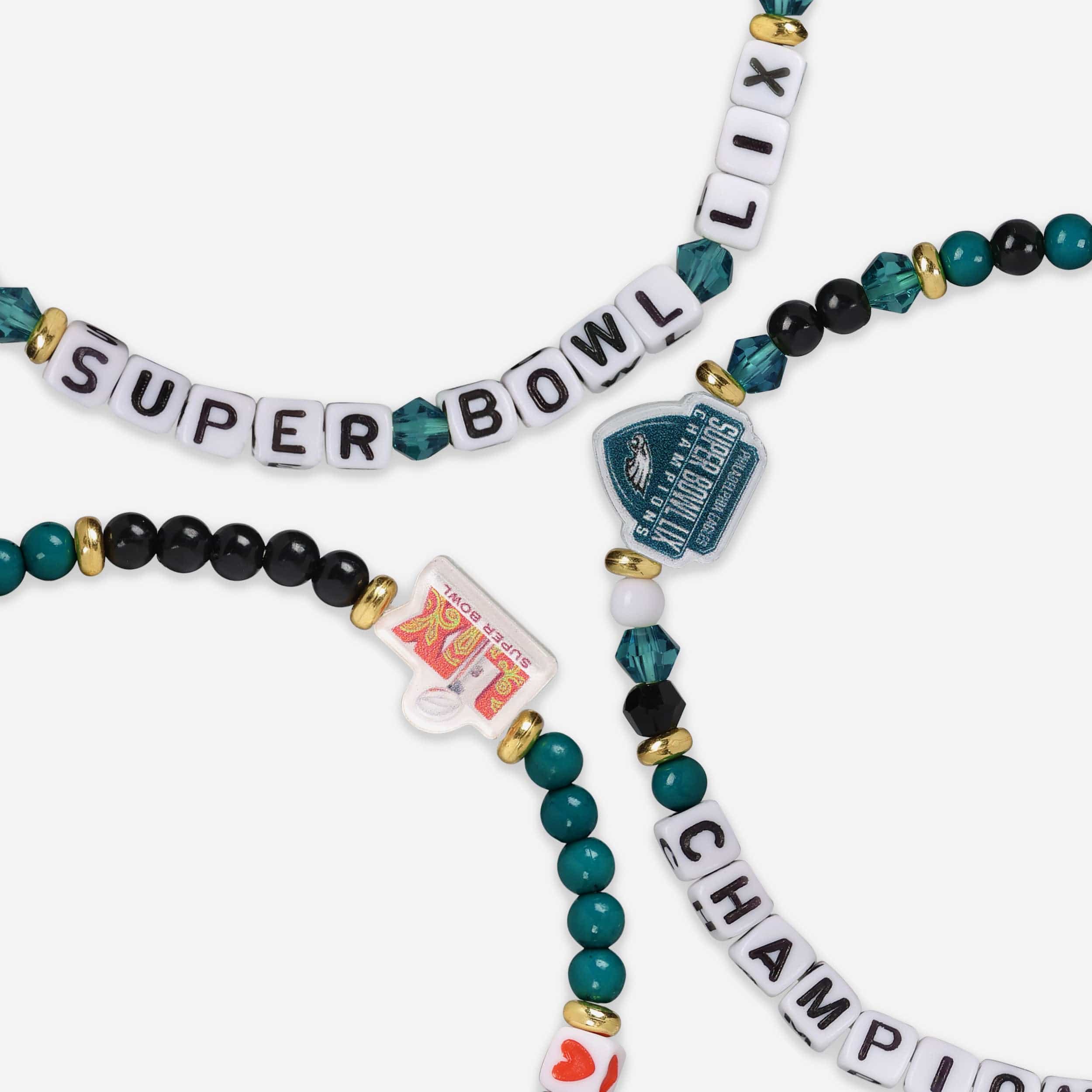 Philadelphia Eagles Super Bowl LIX Champions 3 Pack Friendship Bracelet - Image 2