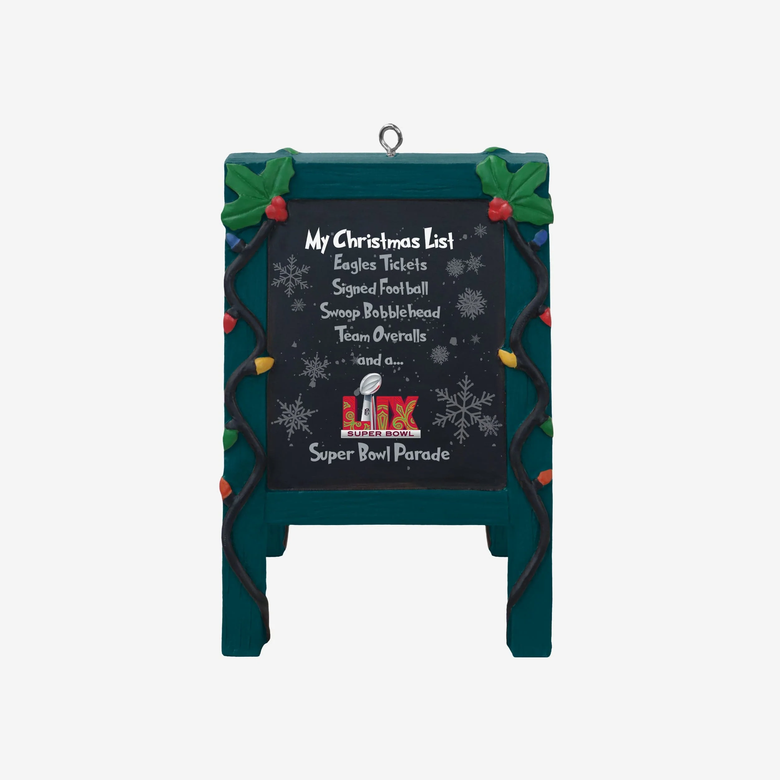 Philadelphia Eagles Super Bowl LIX Champions Chalkboard Easel Ornament - Image 2