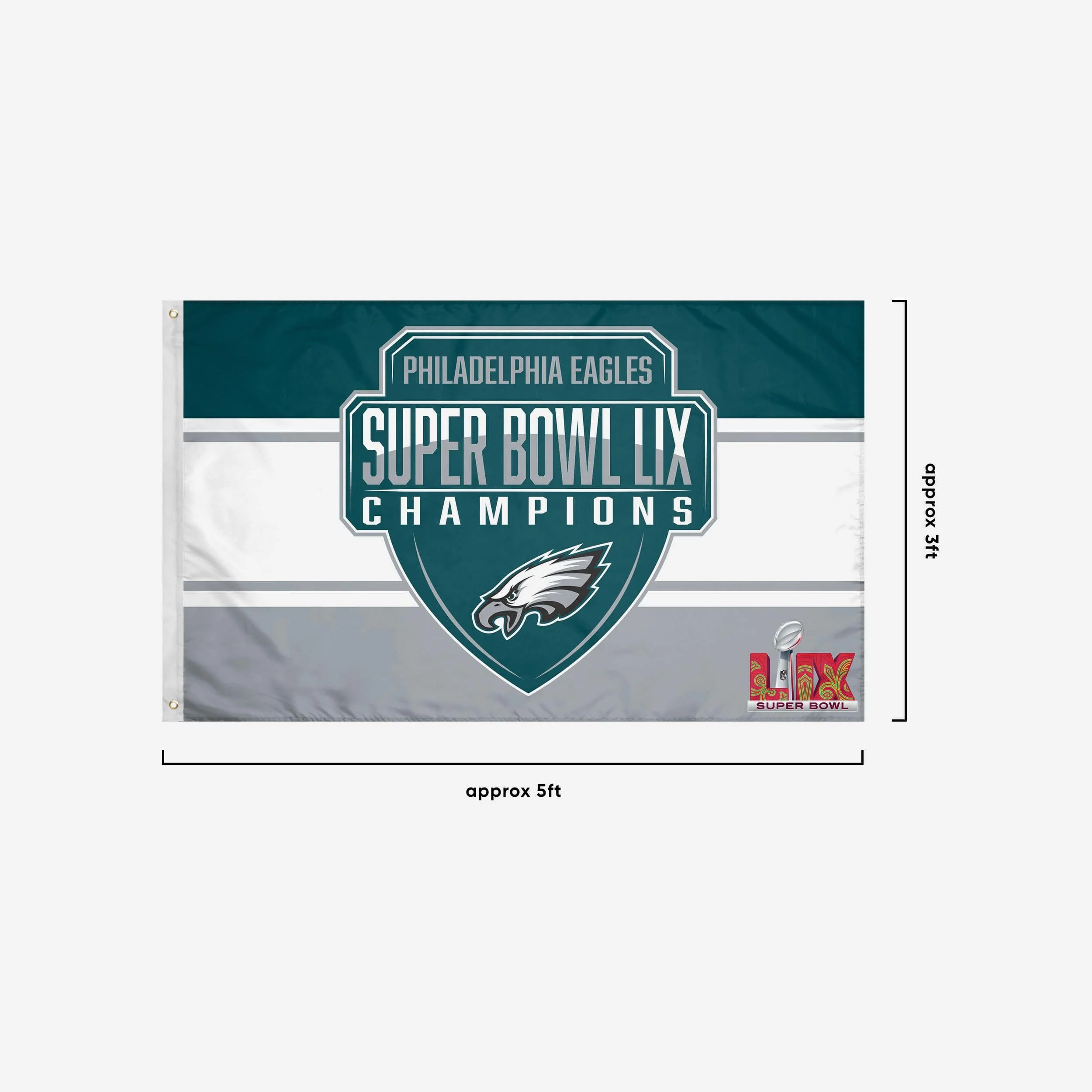 Philadelphia Eagles Super Bowl LIX Champions Horizontal Flag - Image 3