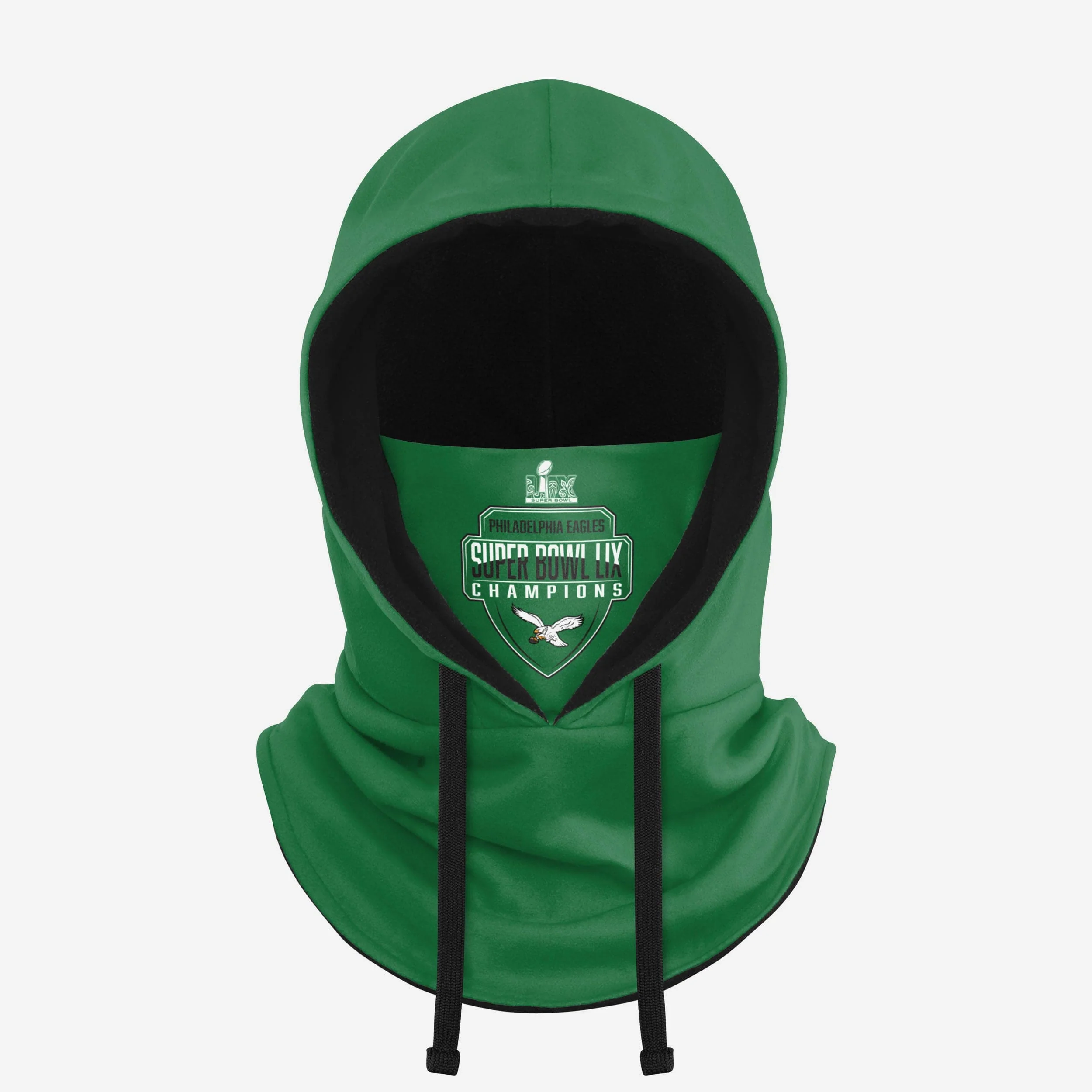 Philadelphia Eagles Super Bowl LIX Champions Kelly Green Hooded Gaiter Scarf