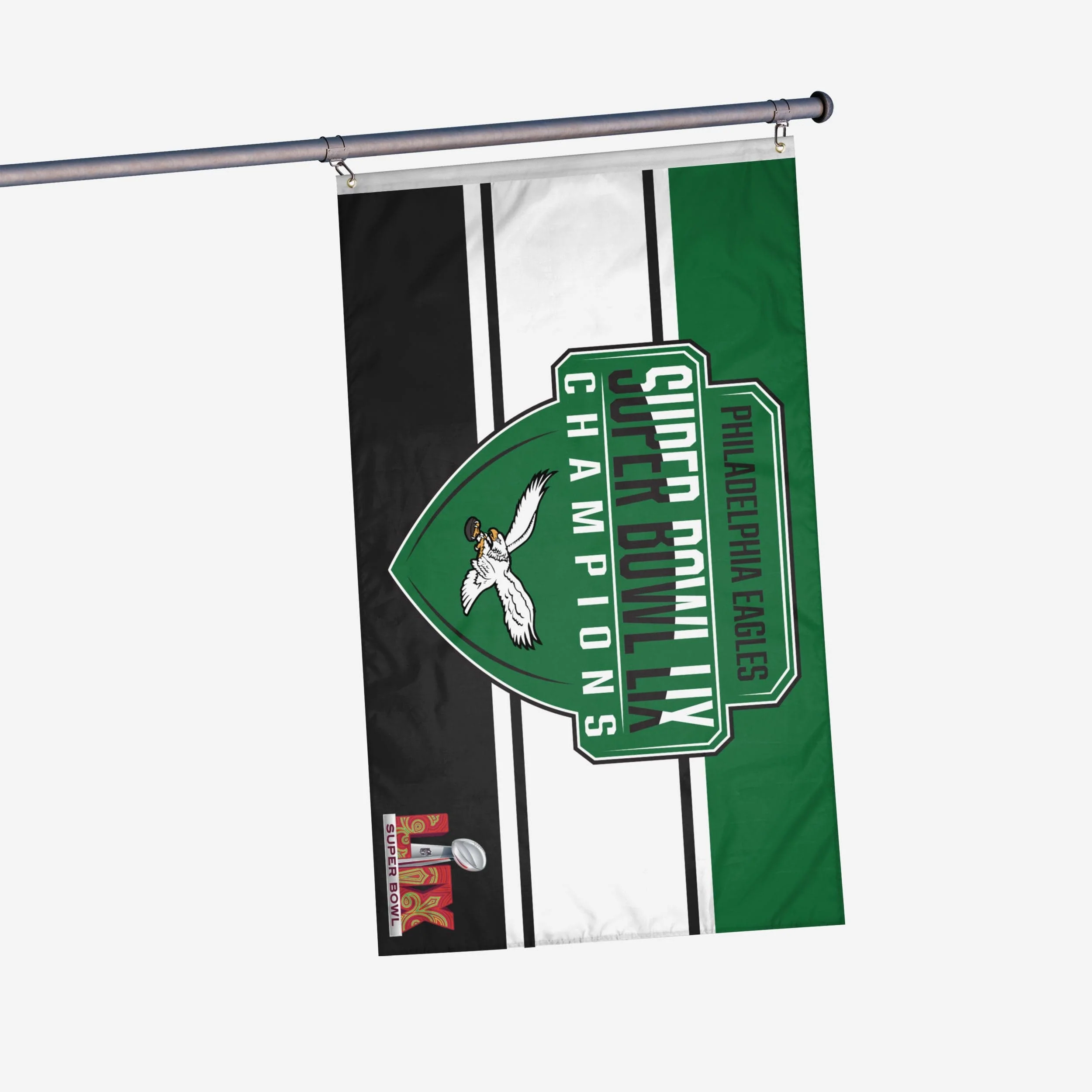 Philadelphia Eagles Super Bowl LIX Champions Kelly Green Horizontal Flag
