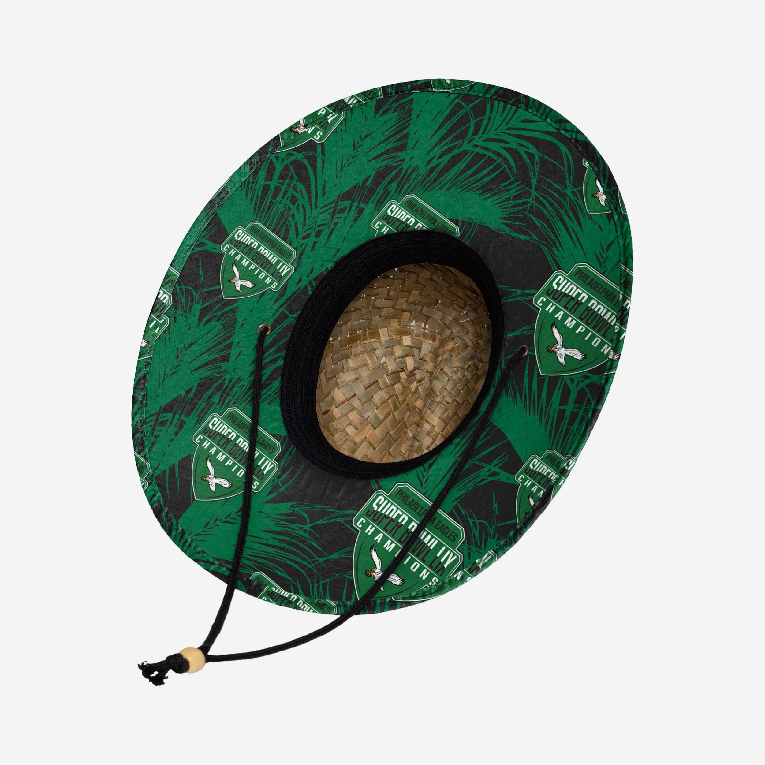 Philadelphia Eagles Super Bowl LIX Champions Kelly Green Straw Hat - Image 2
