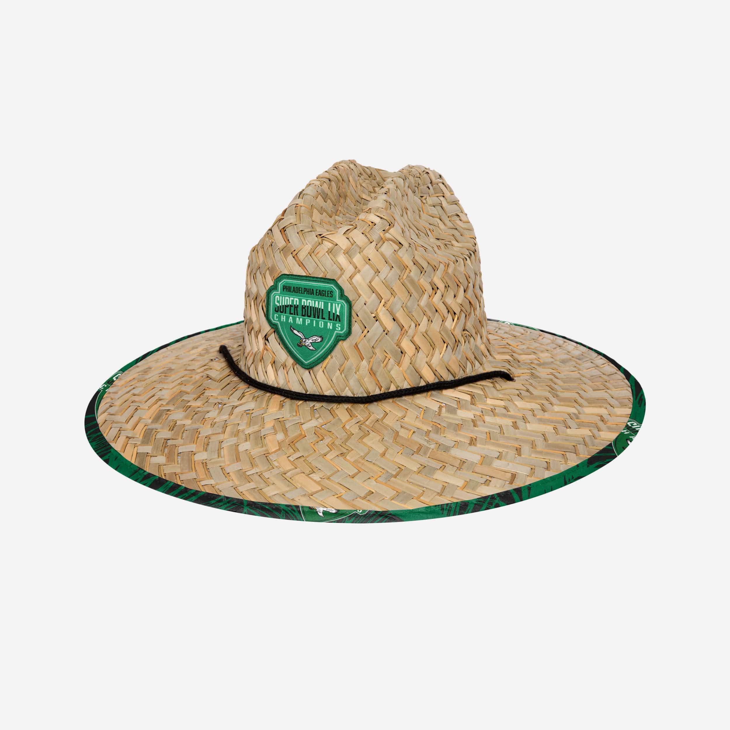 Philadelphia Eagles Super Bowl LIX Champions Kelly Green Straw Hat - Image 3