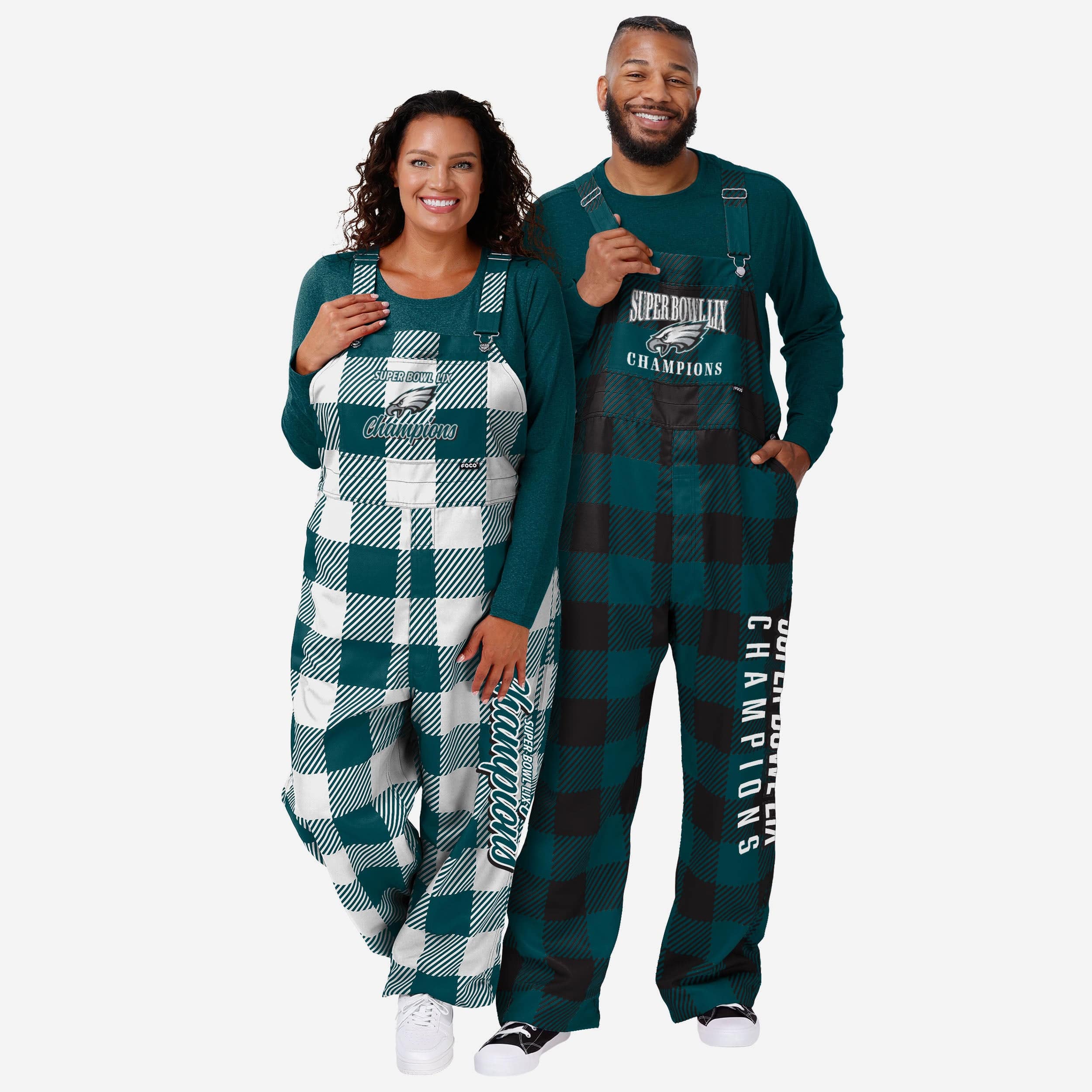 Philadelphia Eagles Super Bowl LIX Champions Plaid Bib Overalls - Image 3