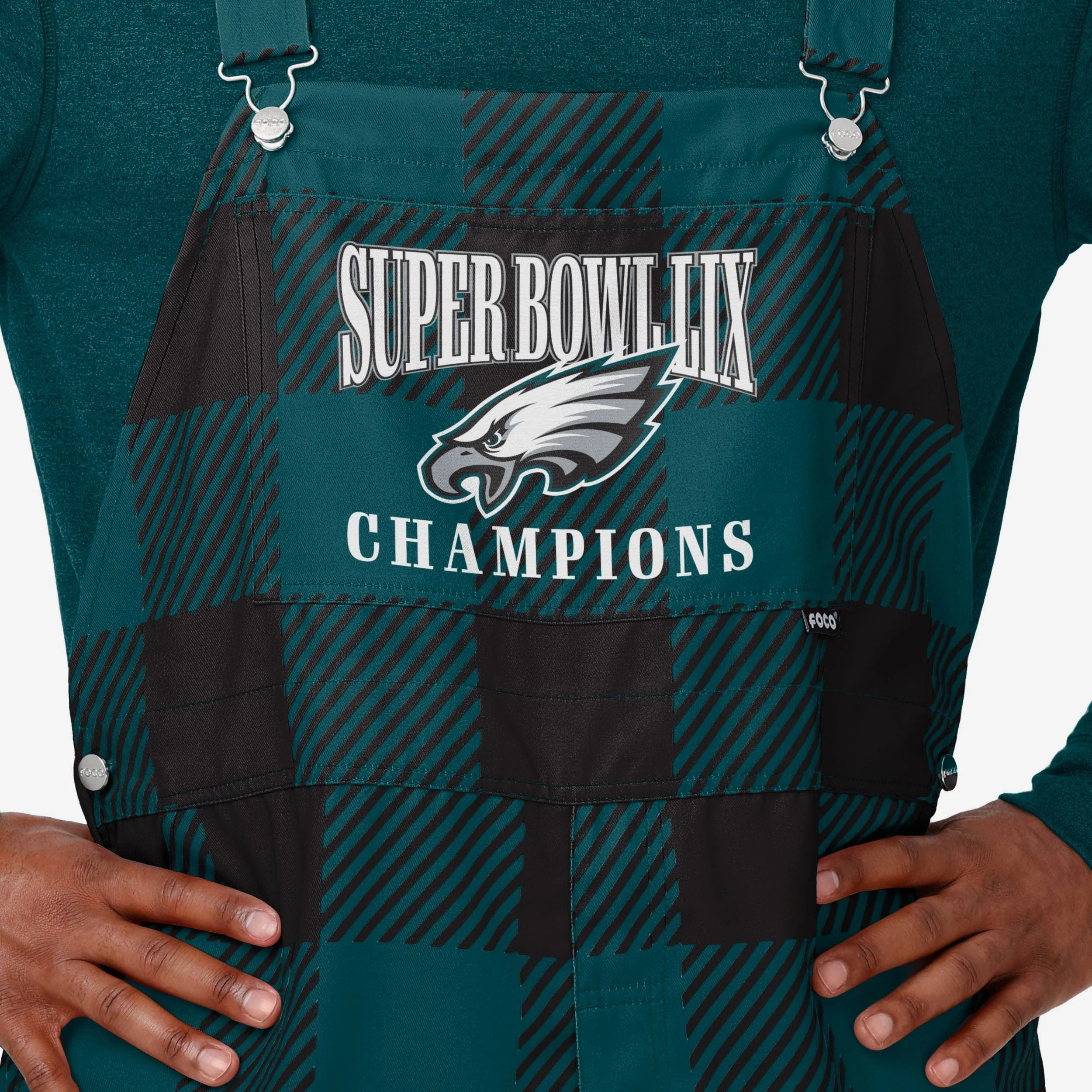 Philadelphia Eagles Super Bowl LIX Champions Plaid Bib Overalls - Image 4