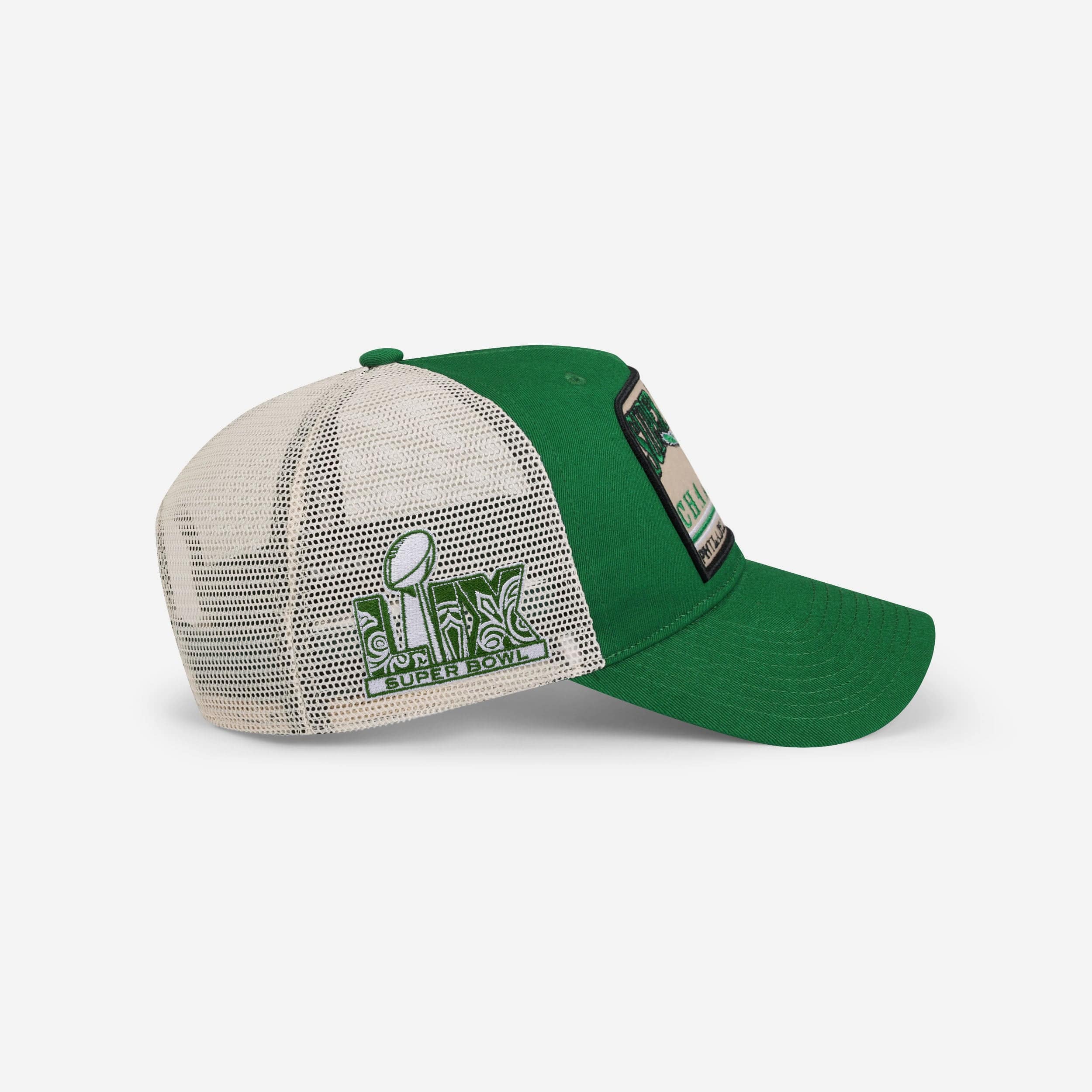 Philadelphia Eagles Super Bowl LIX Champions Retro Truckstop Patch Trucker RF Cap - Image 2