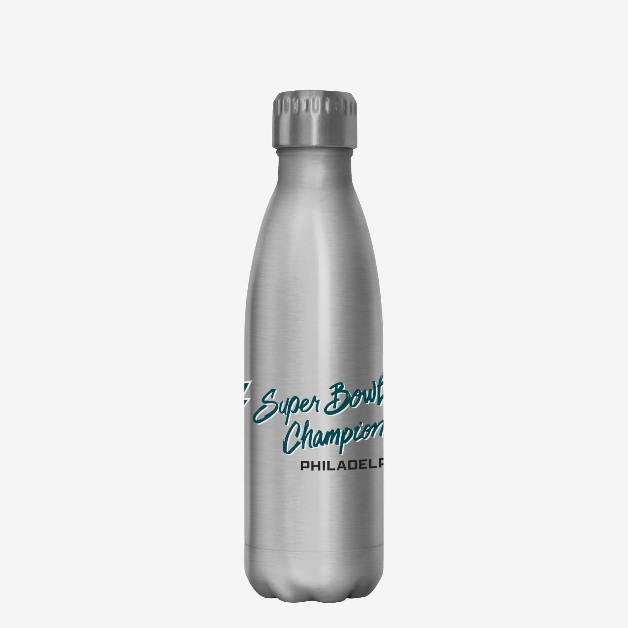 Philadelphia Eagles Super Bowl LIX Champions Silver 17 oz Stainless Steel Bottle - Image 2