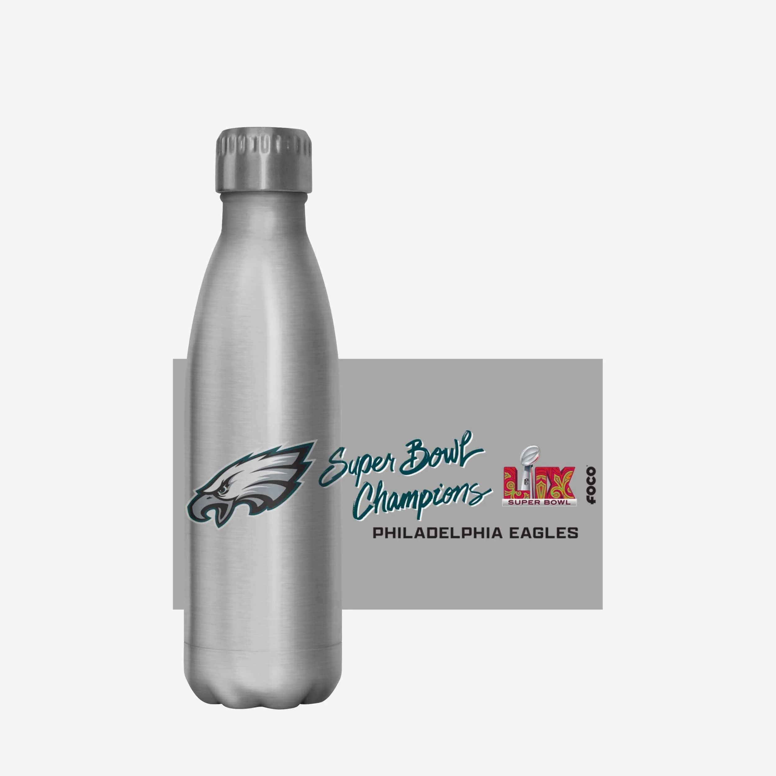 Philadelphia Eagles Super Bowl LIX Champions Silver 17 oz Stainless Steel Bottle - Image 5