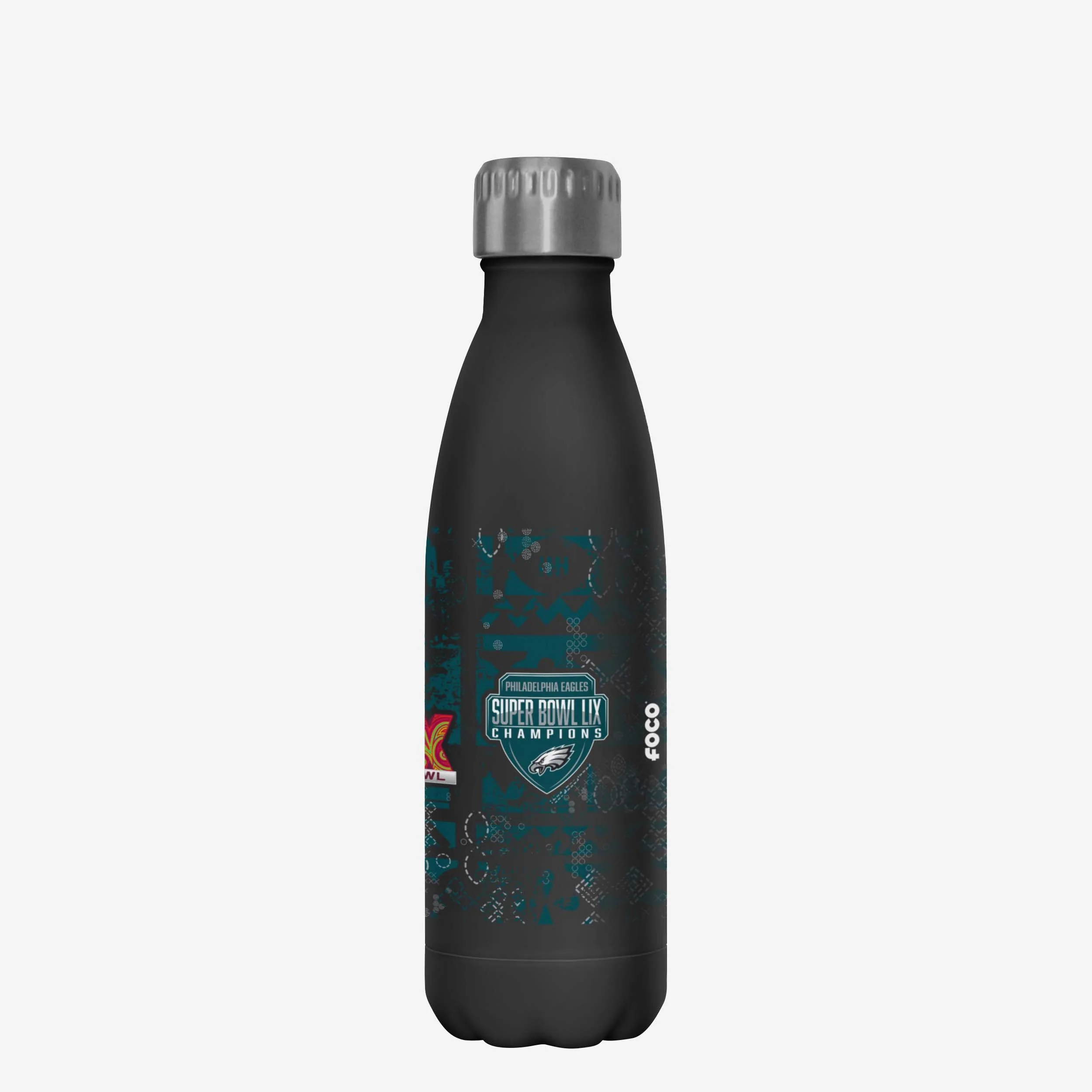Philadelphia Eagles Super Bowl LIX Champions Stencil Black 17 oz Stainless Steel Bottle