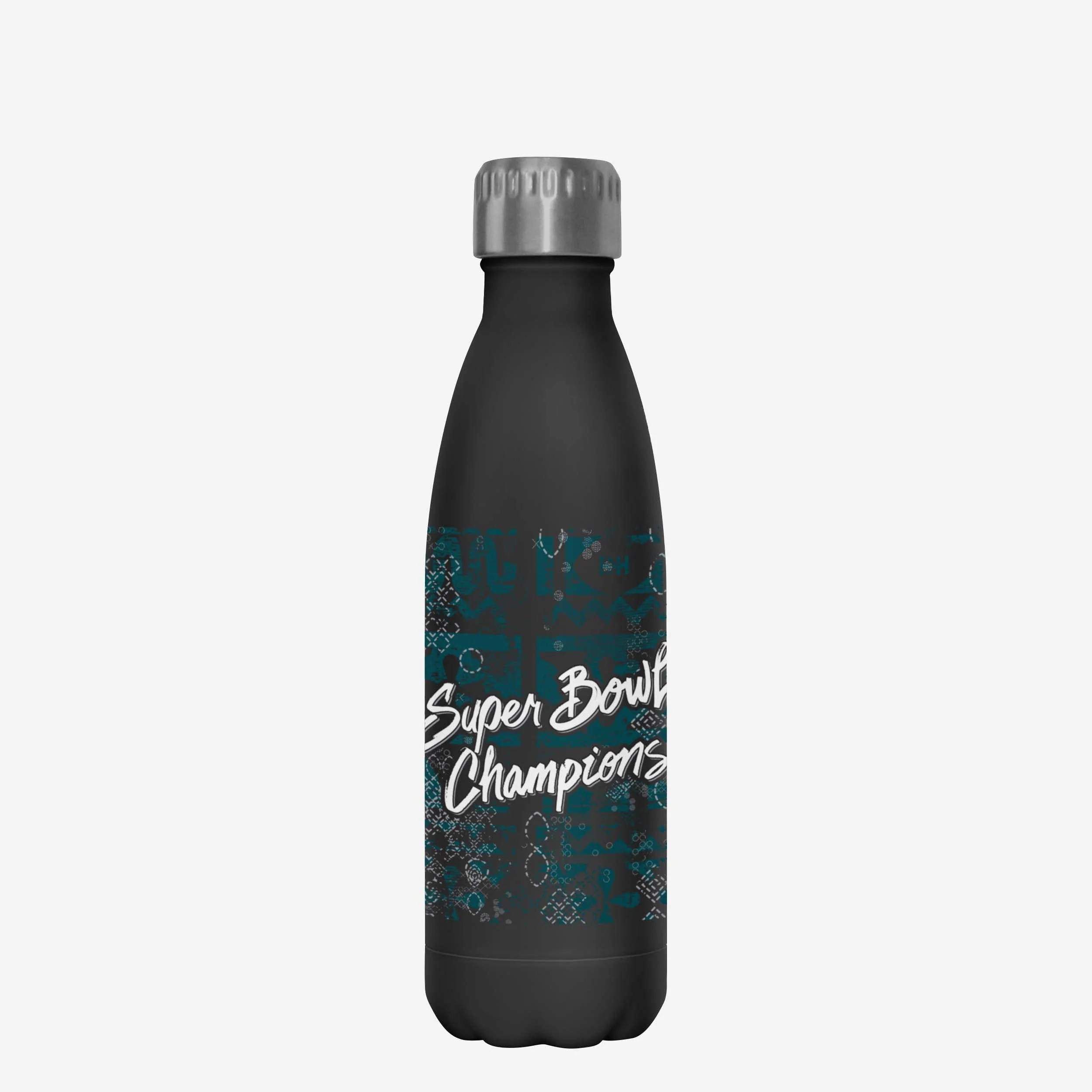 Philadelphia Eagles Super Bowl LIX Champions Stencil Black 17 oz Stainless Steel Bottle - Image 2