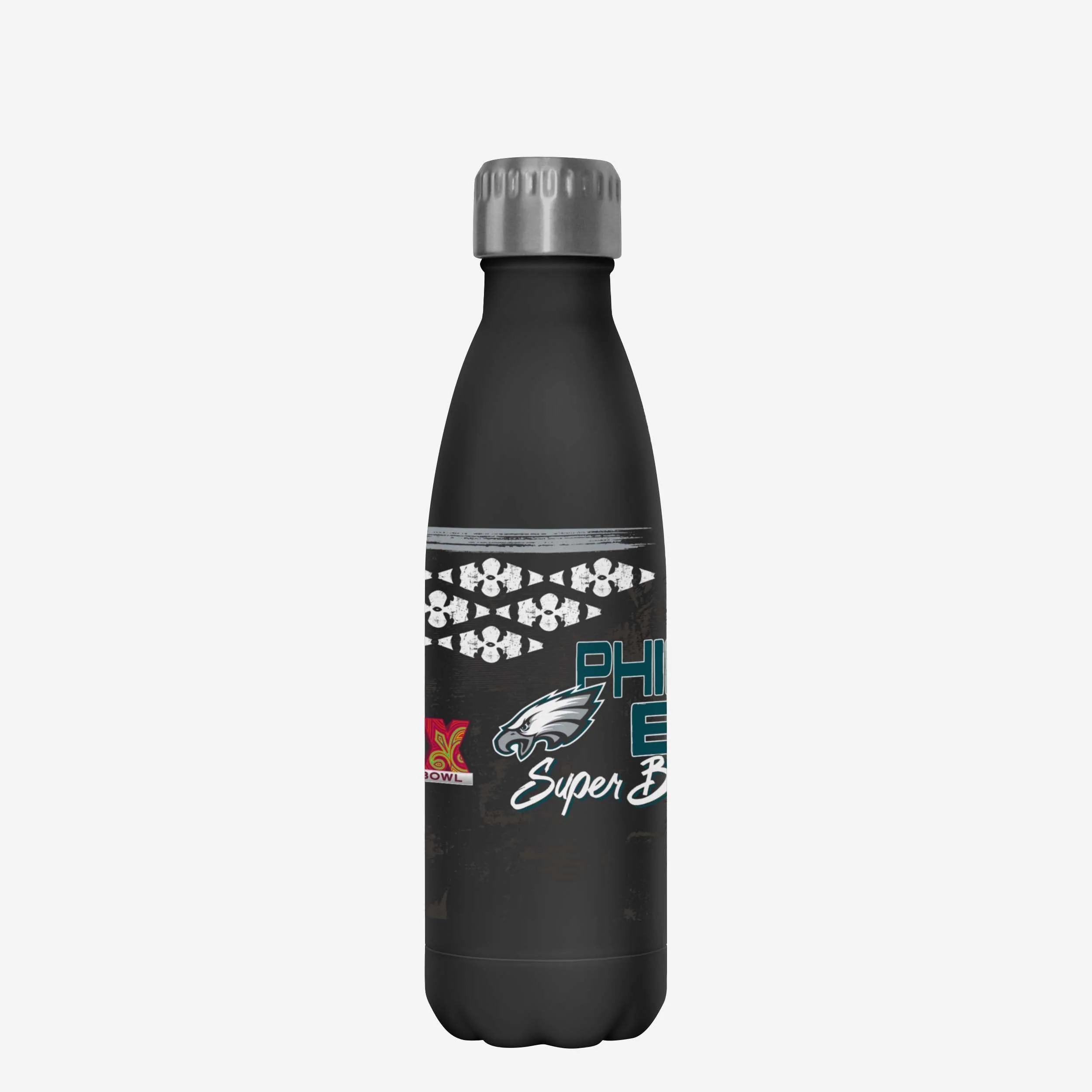Philadelphia Eagles Super Bowl LIX Champions Stencil Black Diamond 17 oz Stainless Steel Bottle