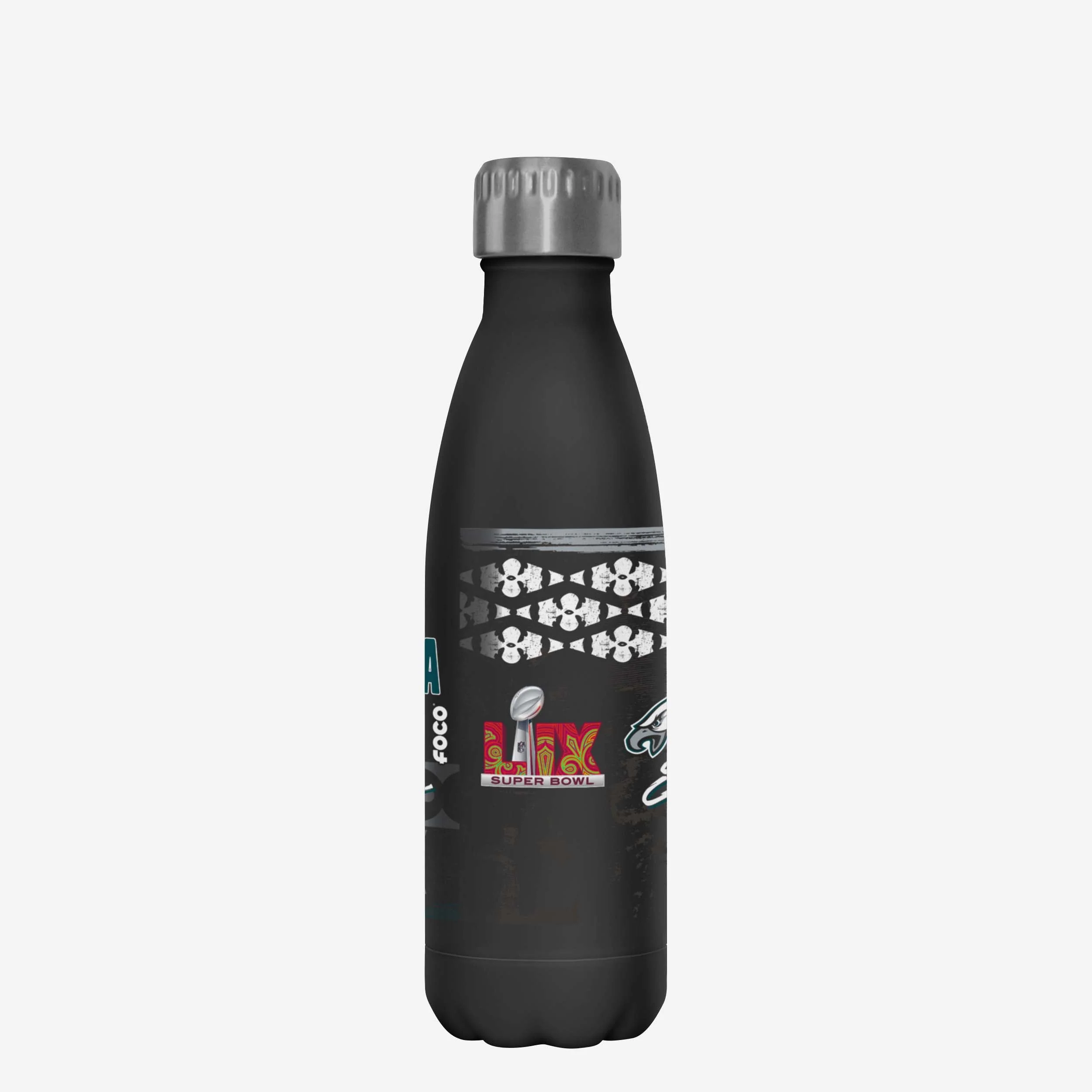 Philadelphia Eagles Super Bowl LIX Champions Stencil Black Diamond 17 oz Stainless Steel Bottle - Image 2
