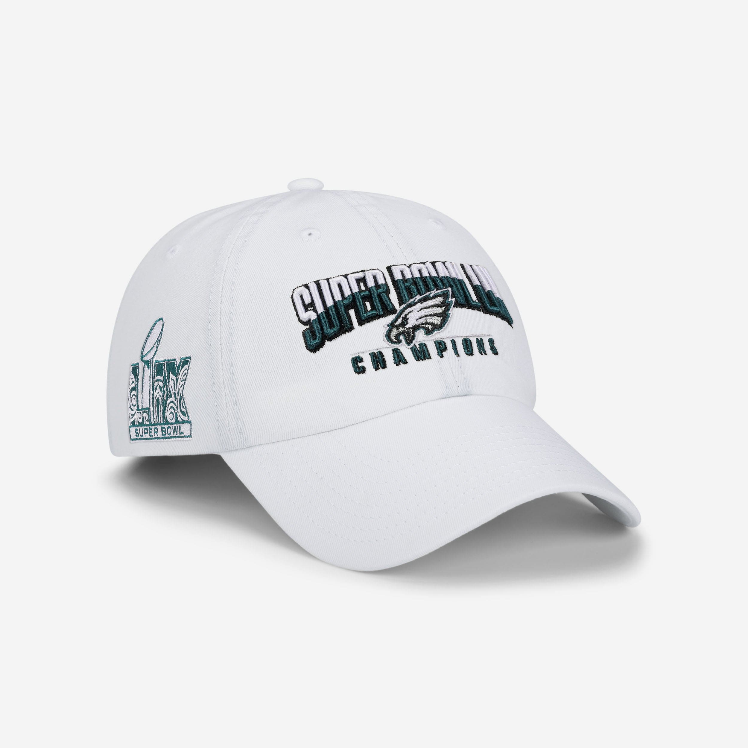 Philadelphia Eagles Super Bowl LIX Champions White Primary Logo Casual Cap