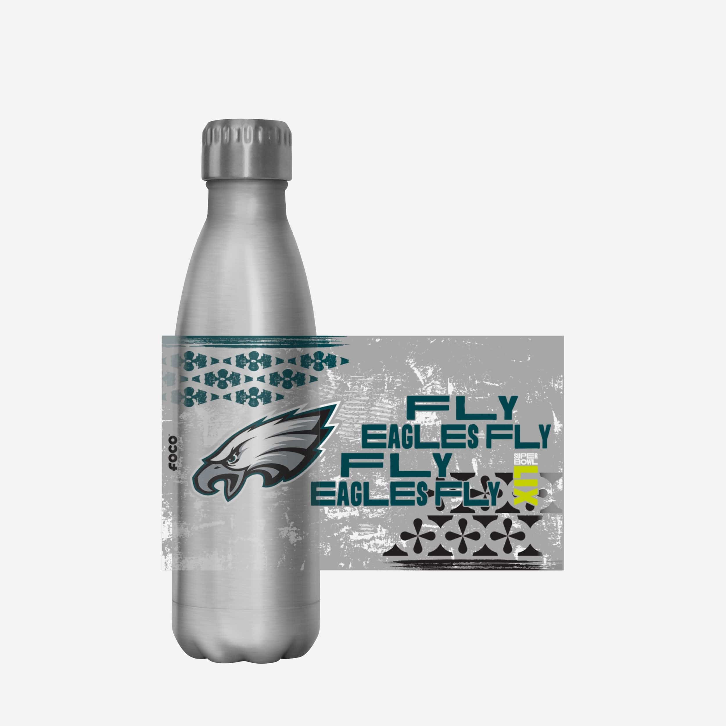 Philadelphia Eagles Super Bowl LIX Fly Eagles Fly Silver 17 oz Stainless Steel Bottle - Image 5