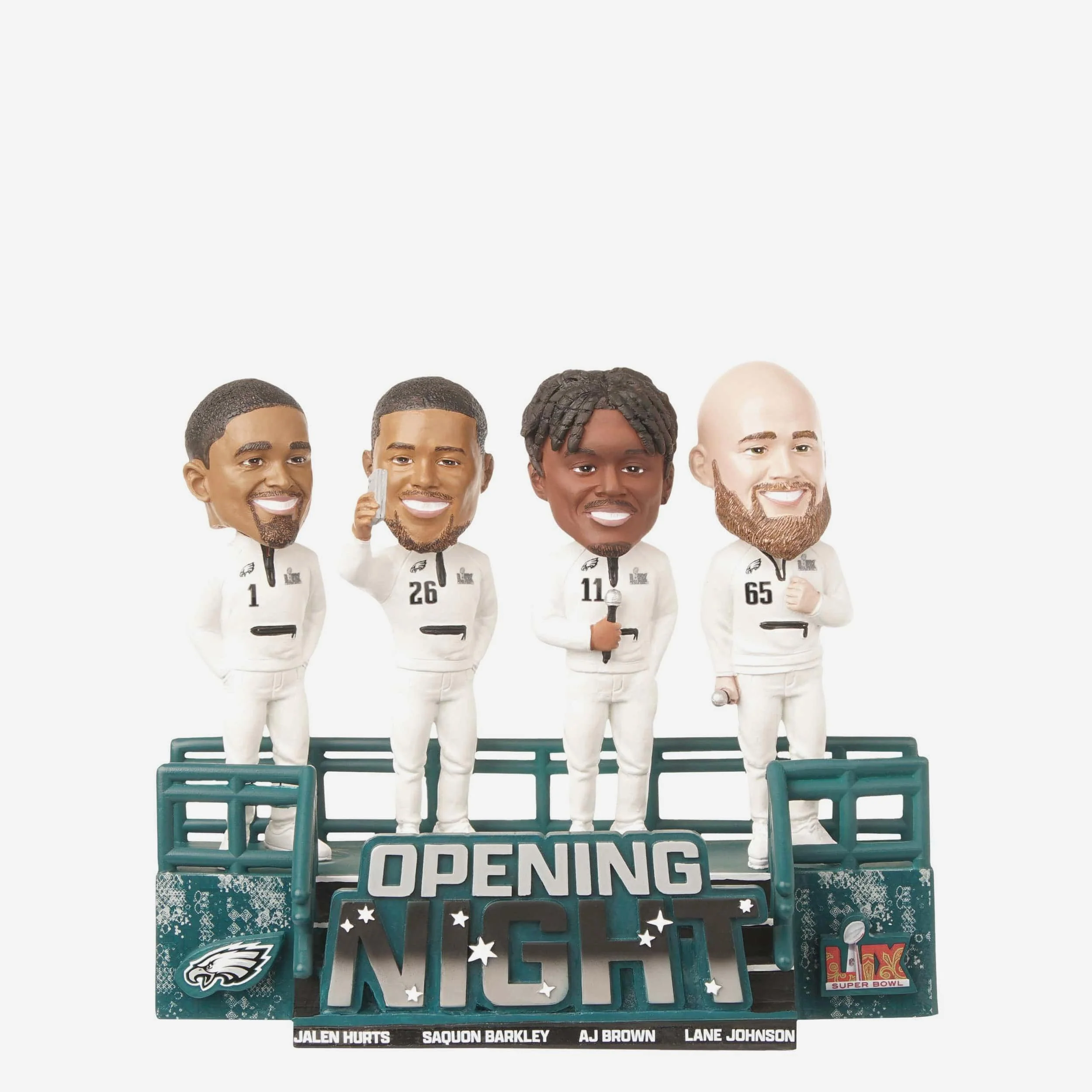 Philadelphia Eagles Super Bowl LIX Outfit Mini Bobblehead Scene