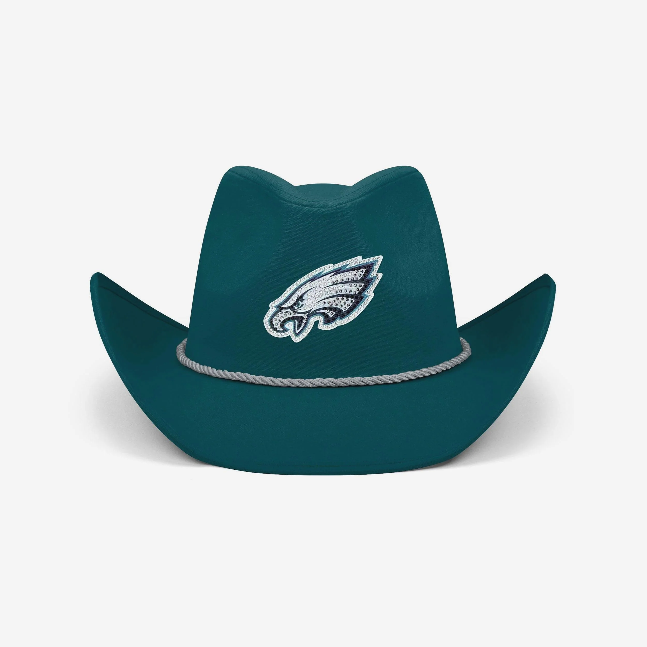 Philadelphia Eagles Team Color Rhinestone Logo Cowboy Hat - Image 3