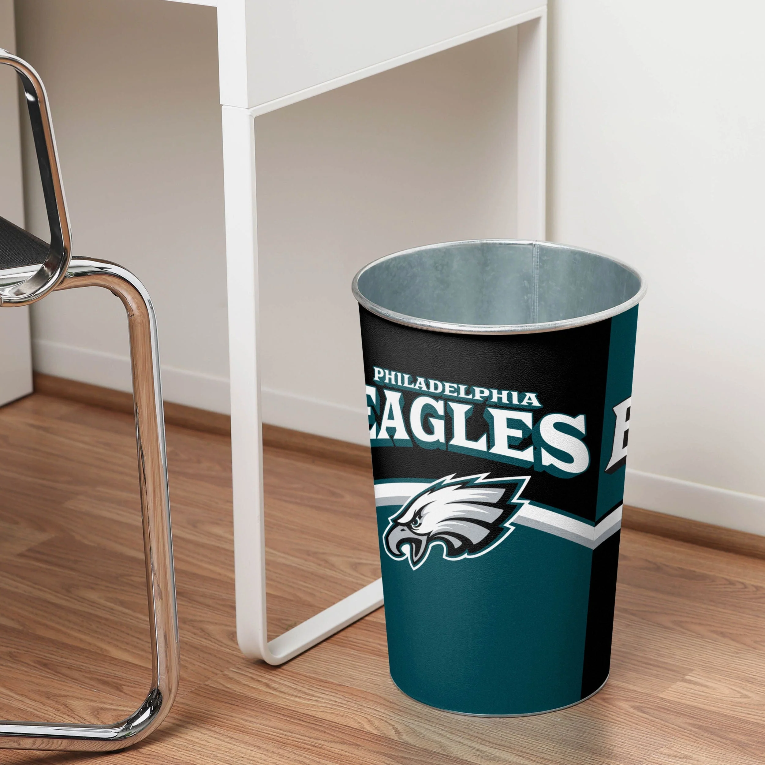 Philadelphia Eagles Team Stripe Trash Can - Image 2