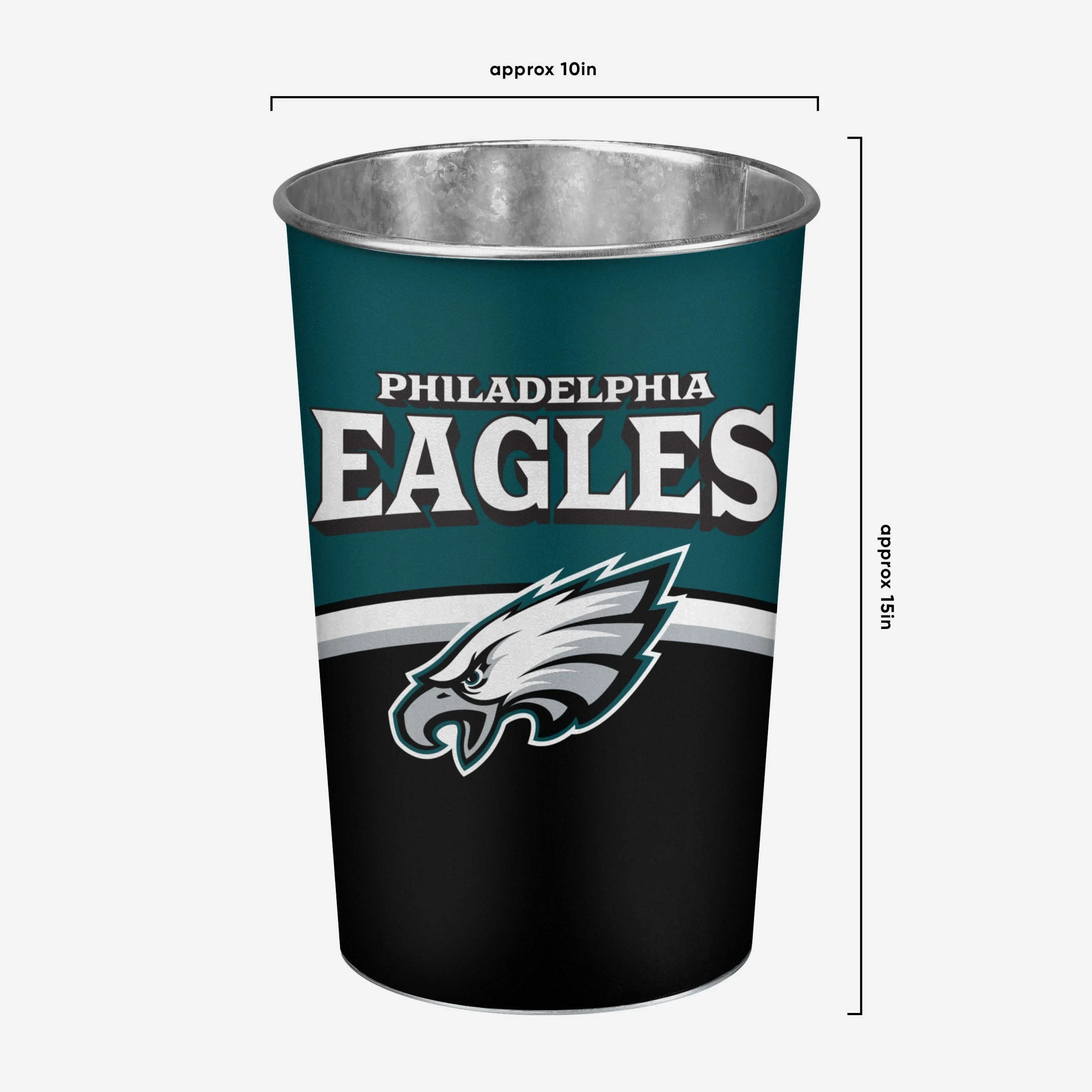Philadelphia Eagles Team Stripe Trash Can - Image 4