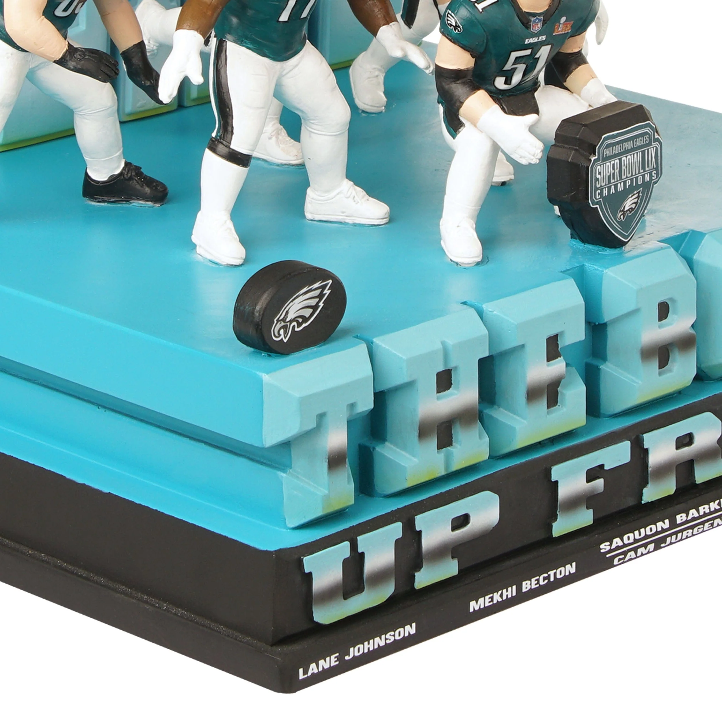 Philadelphia Eagles The Boys Up Front O-Line Super Bowl LIX Champions Mini Bobblehead Scene - Image 3