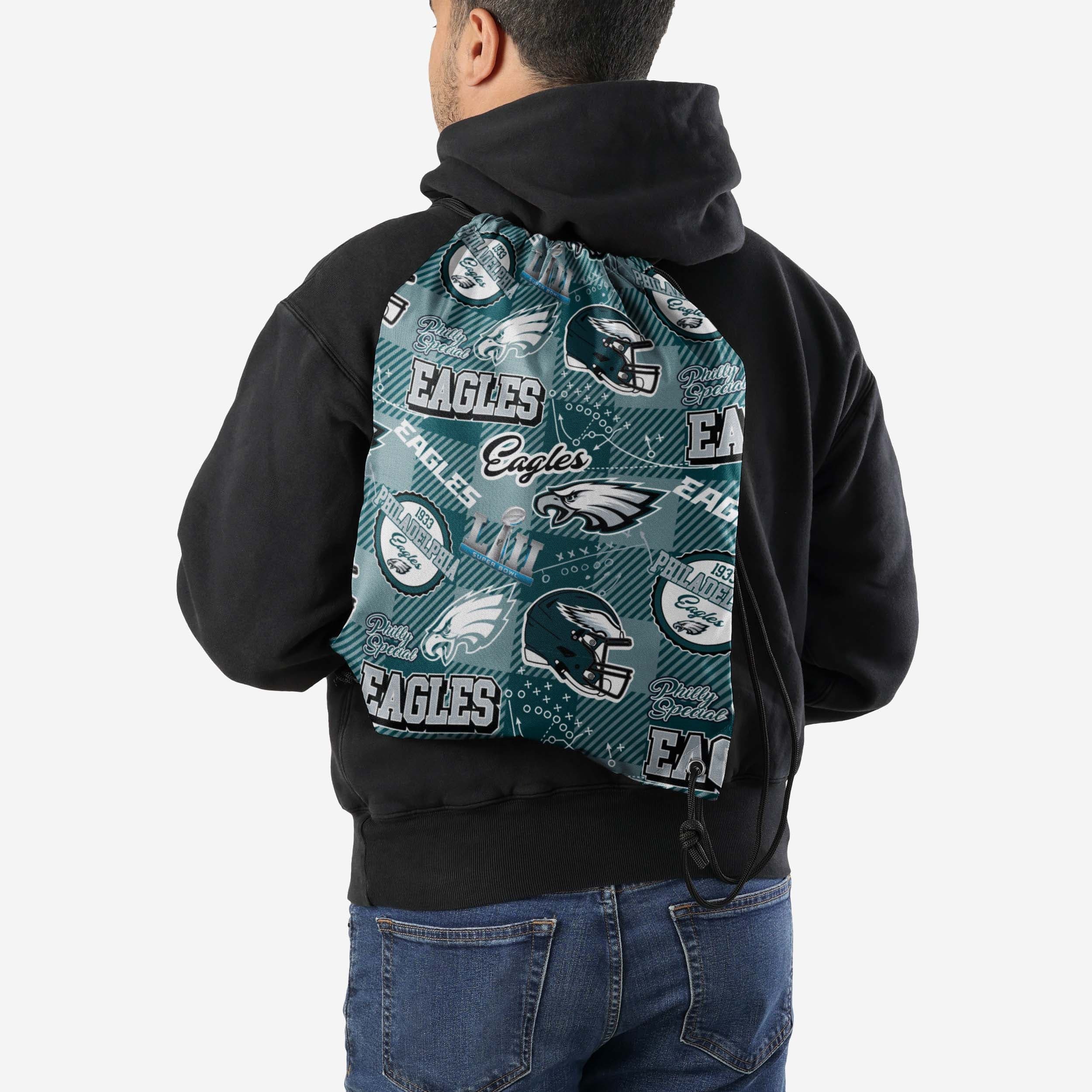 Philadelphia Eagles Thematic Repeat Print Drawstring Backpack - Image 2